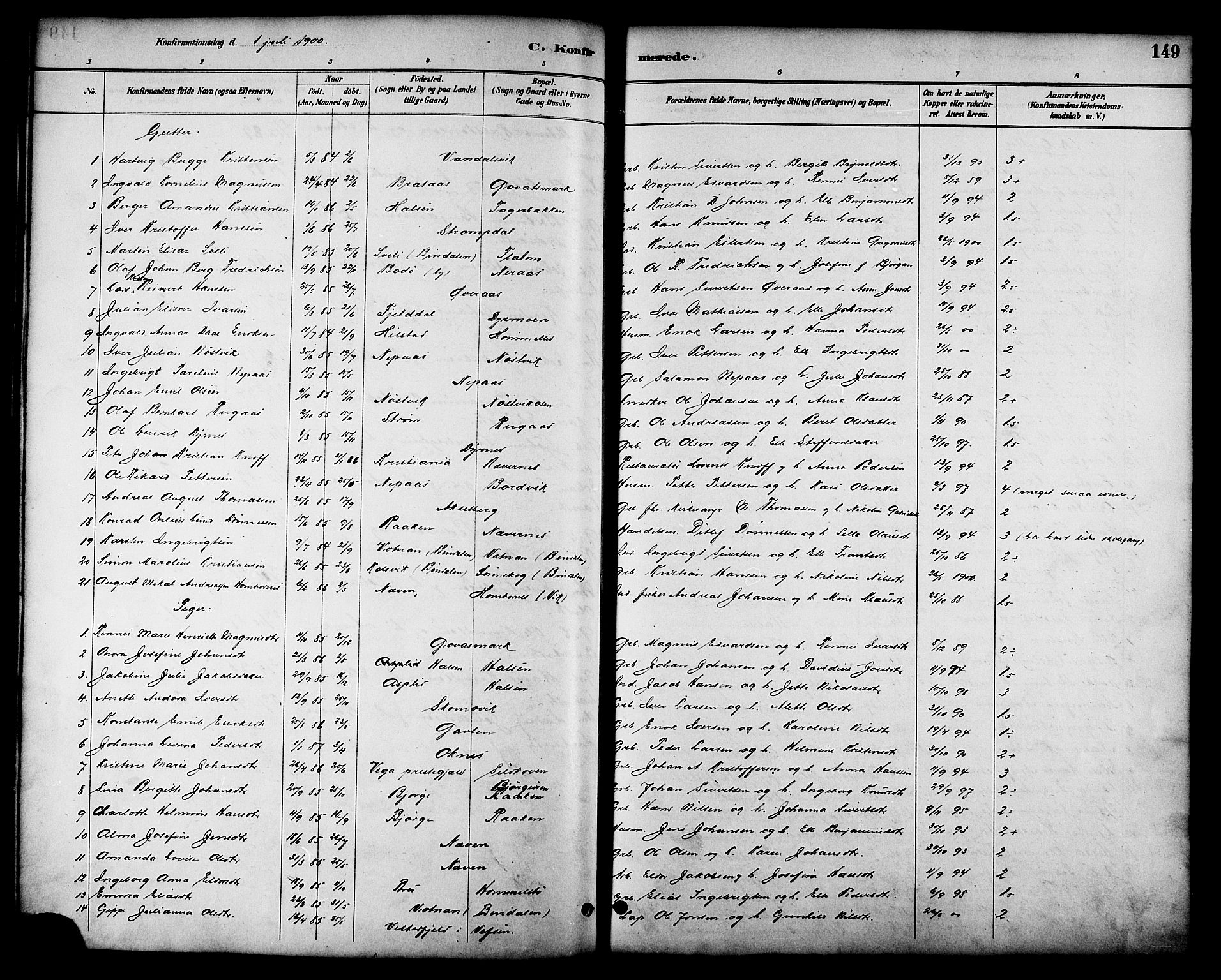 Ministerialprotokoller, klokkerbøker og fødselsregistre - Nordland, AV/SAT-A-1459/814/L0230: Parish register (copy) no. 814C03, 1884-1911, p. 149