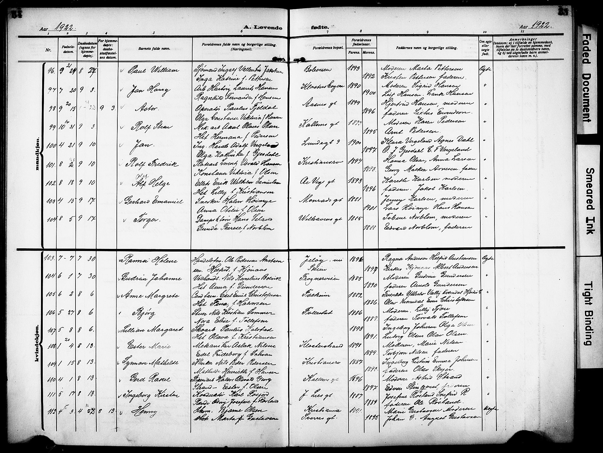 Skien kirkebøker, SAKO/A-302/G/Ga/L0010: Parish register (copy) no. 10, 1920-1931, p. 34