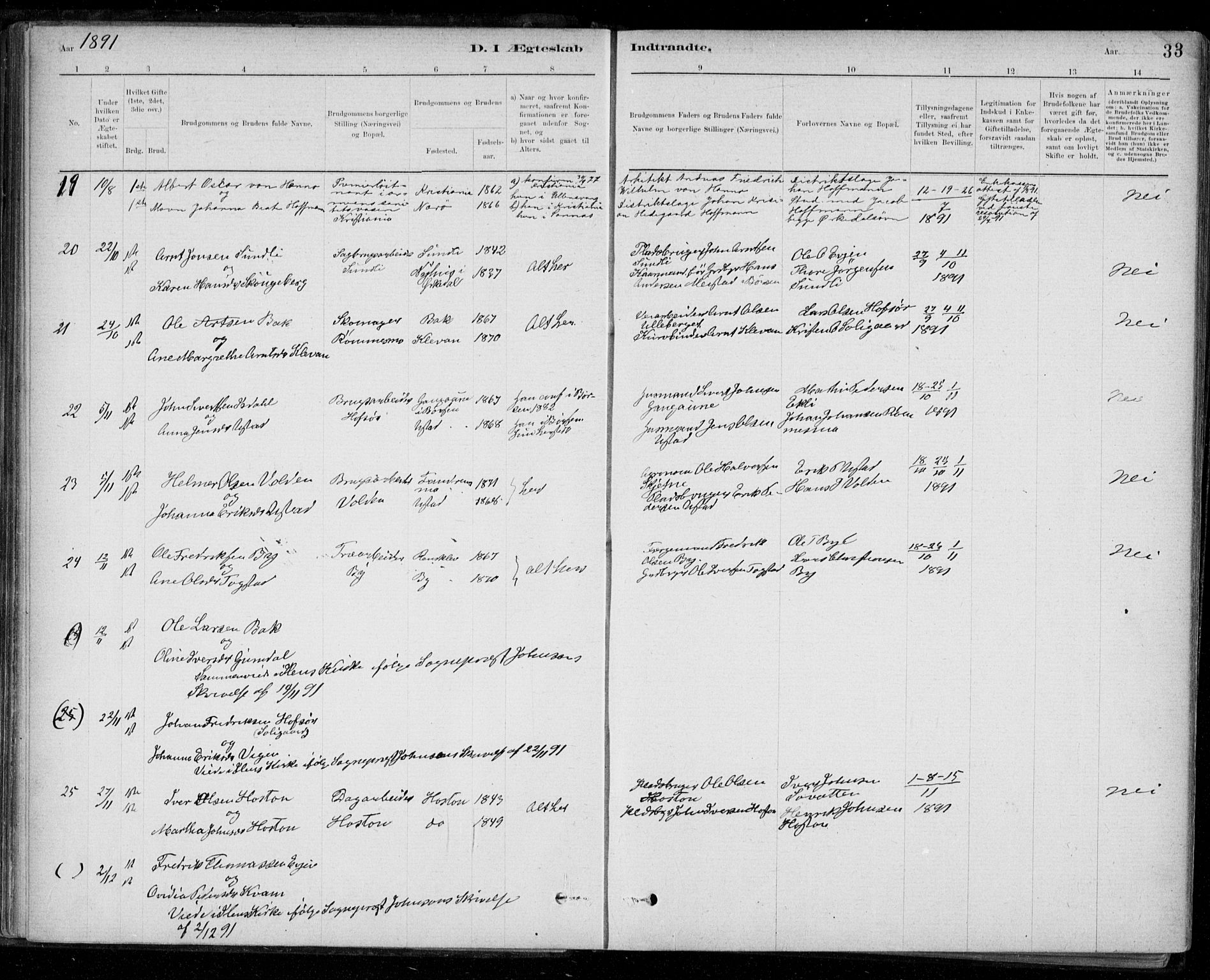 Ministerialprotokoller, klokkerbøker og fødselsregistre - Sør-Trøndelag, SAT/A-1456/668/L0810: Parish register (official) no. 668A10, 1881-1894, p. 33