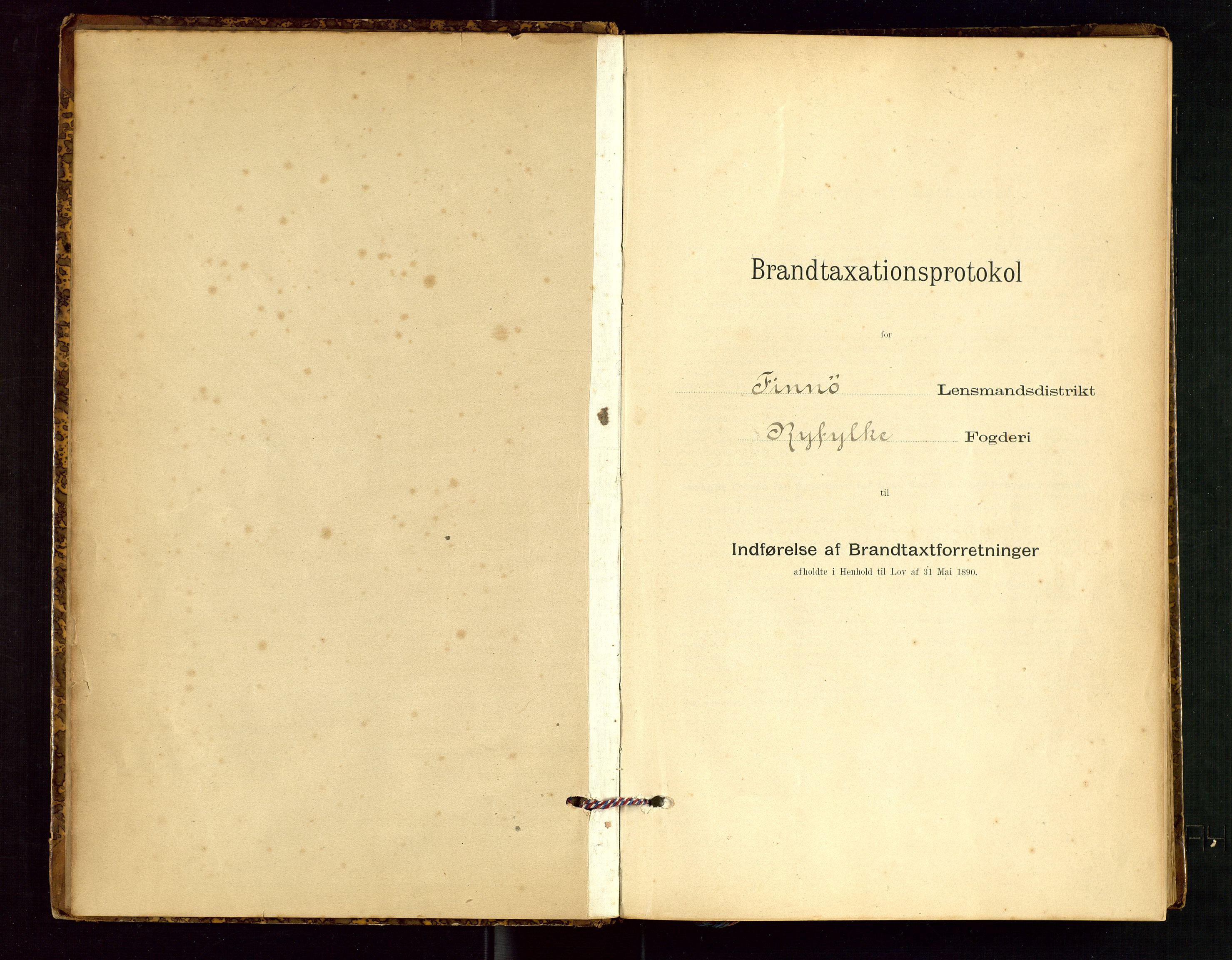 Finnøy lensmannskontor, SAST/A-100442/Goa/L0003: Branntakstprotokoll - skjemaprotokoll, 1896-1954