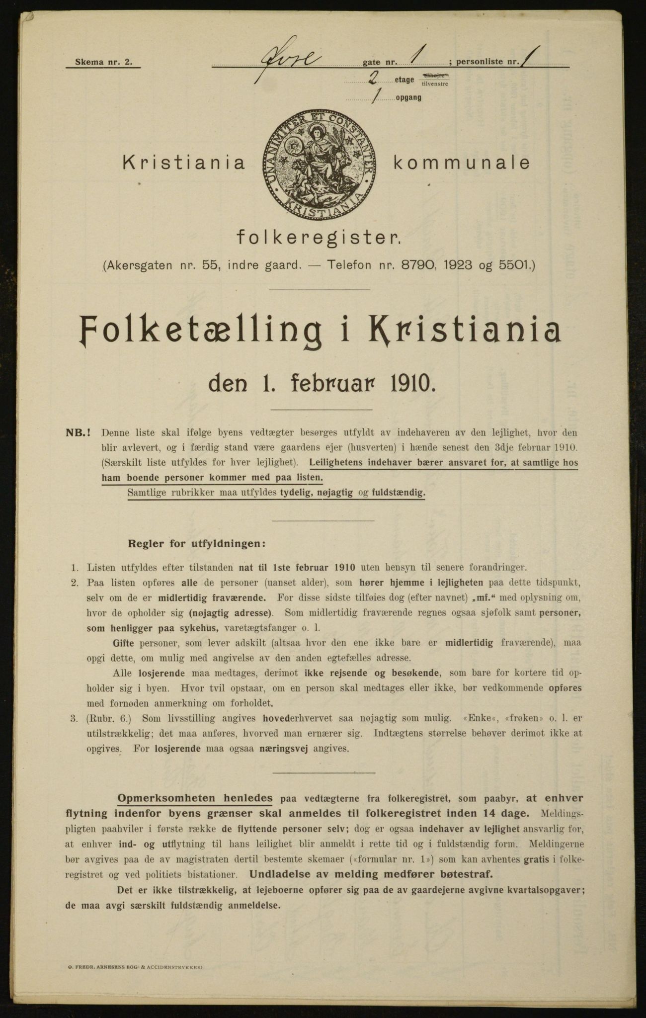 OBA, Municipal Census 1910 for Kristiania, 1910, p. 123020