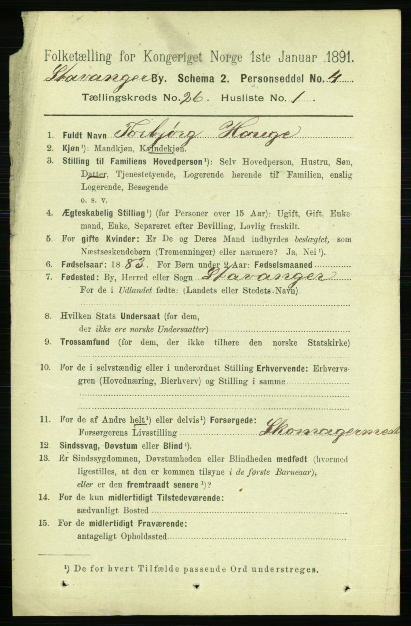 RA, 1891 census for 1103 Stavanger, 1891, p. 28121