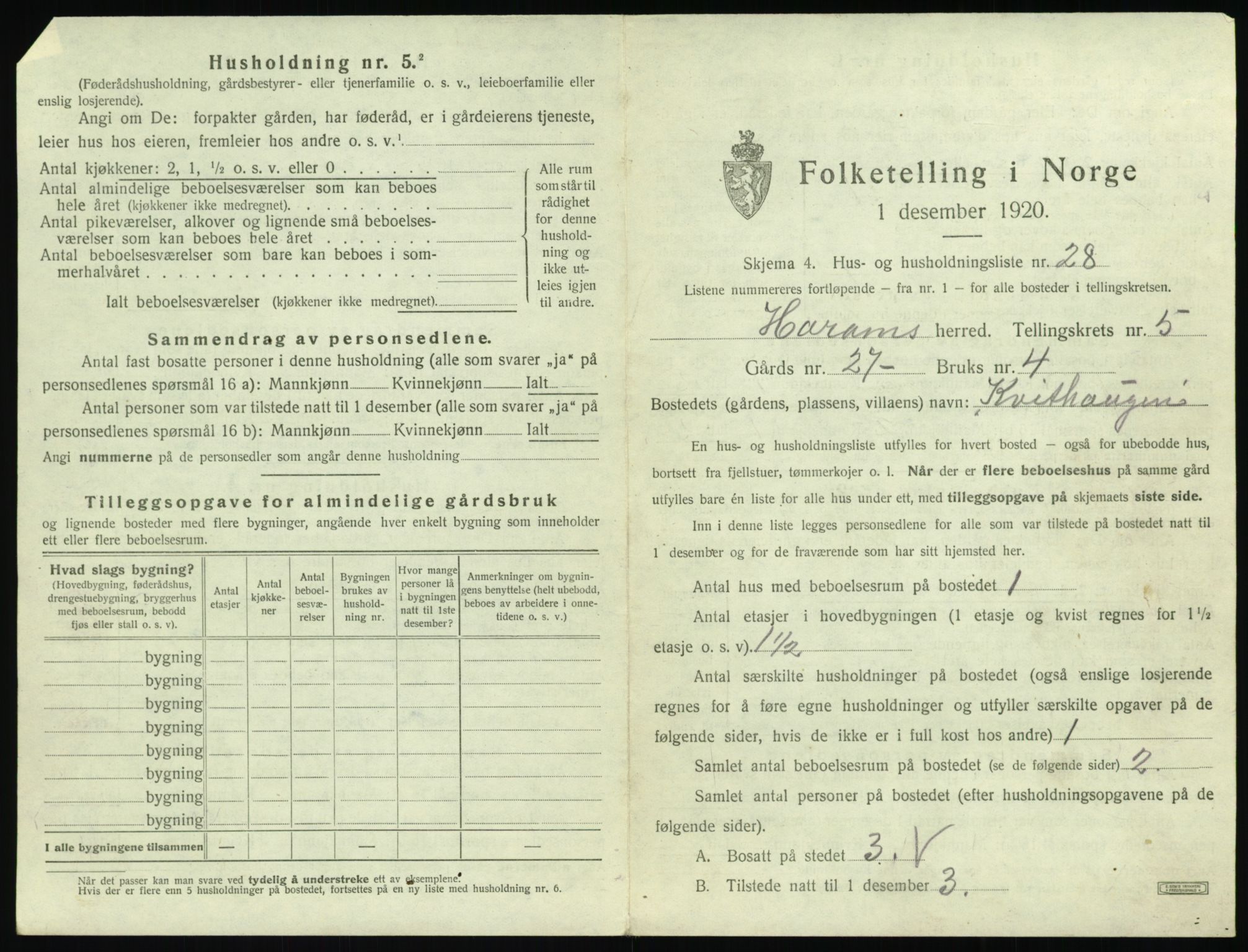 SAT, 1920 census for Haram, 1920, p. 347