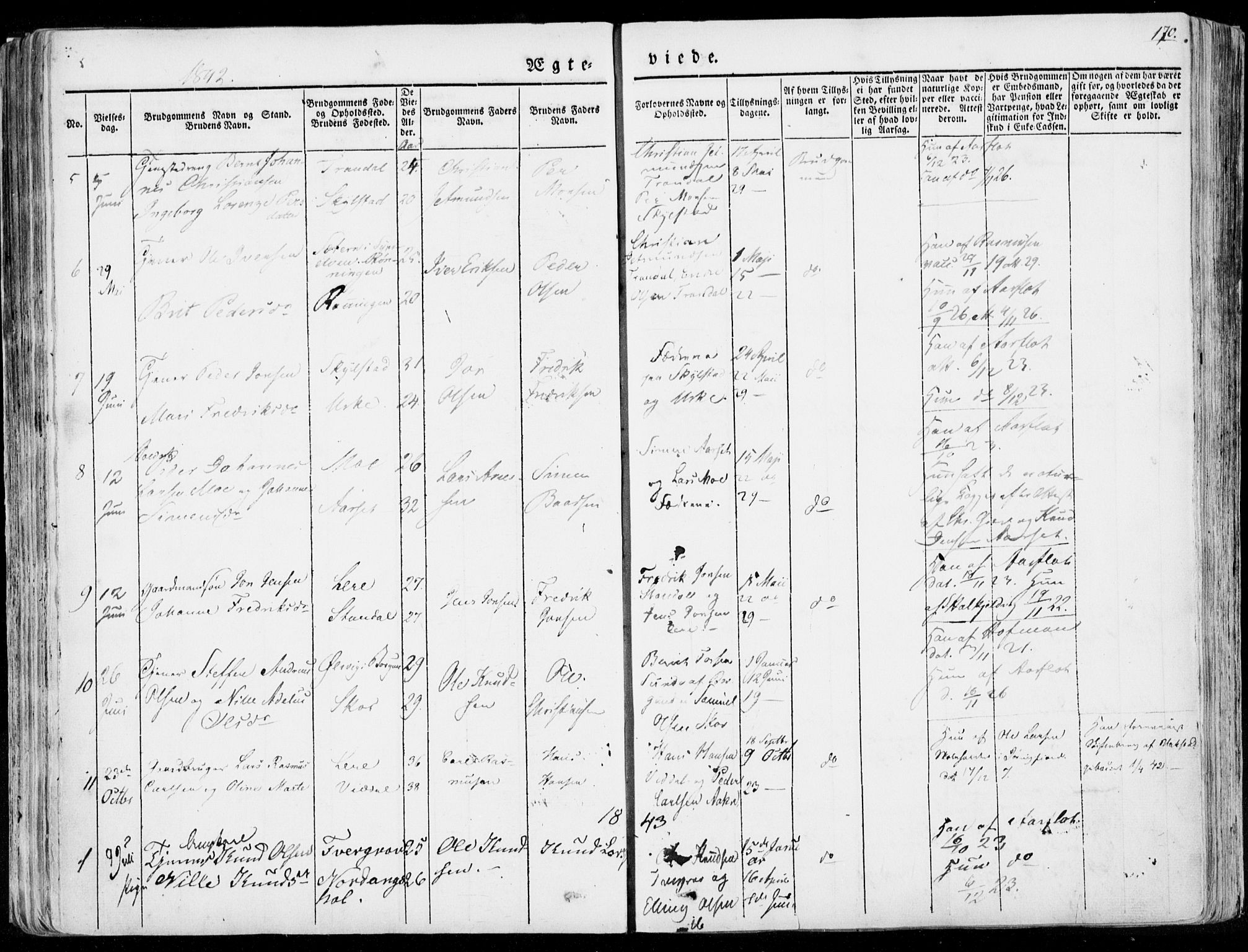 Ministerialprotokoller, klokkerbøker og fødselsregistre - Møre og Romsdal, SAT/A-1454/515/L0208: Parish register (official) no. 515A04, 1830-1846, p. 170