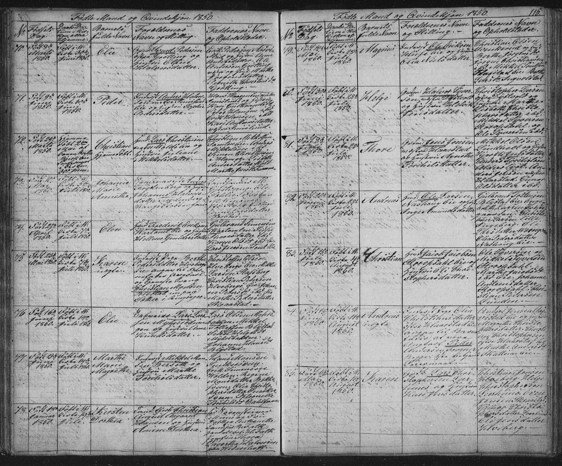 Vang prestekontor, Hedmark, AV/SAH-PREST-008/H/Ha/Hab/L0008: Parish register (copy) no. 8, 1832-1854, p. 115