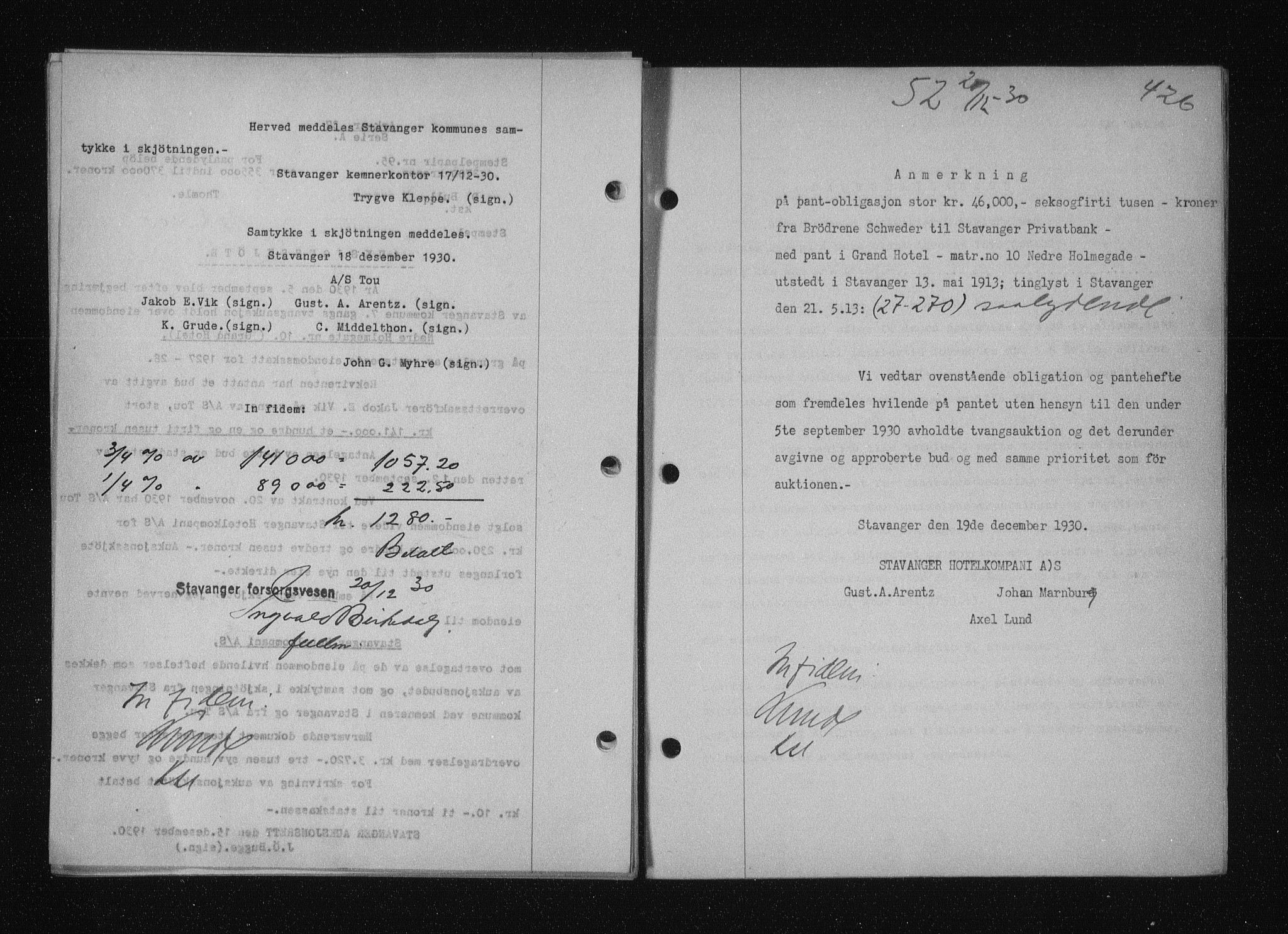 Stavanger byfogd, AV/SAST-A-101408/001/4/41/410/410BB/L0058: Mortgage book no. 48, 1930-1931, Deed date: 20.12.1930