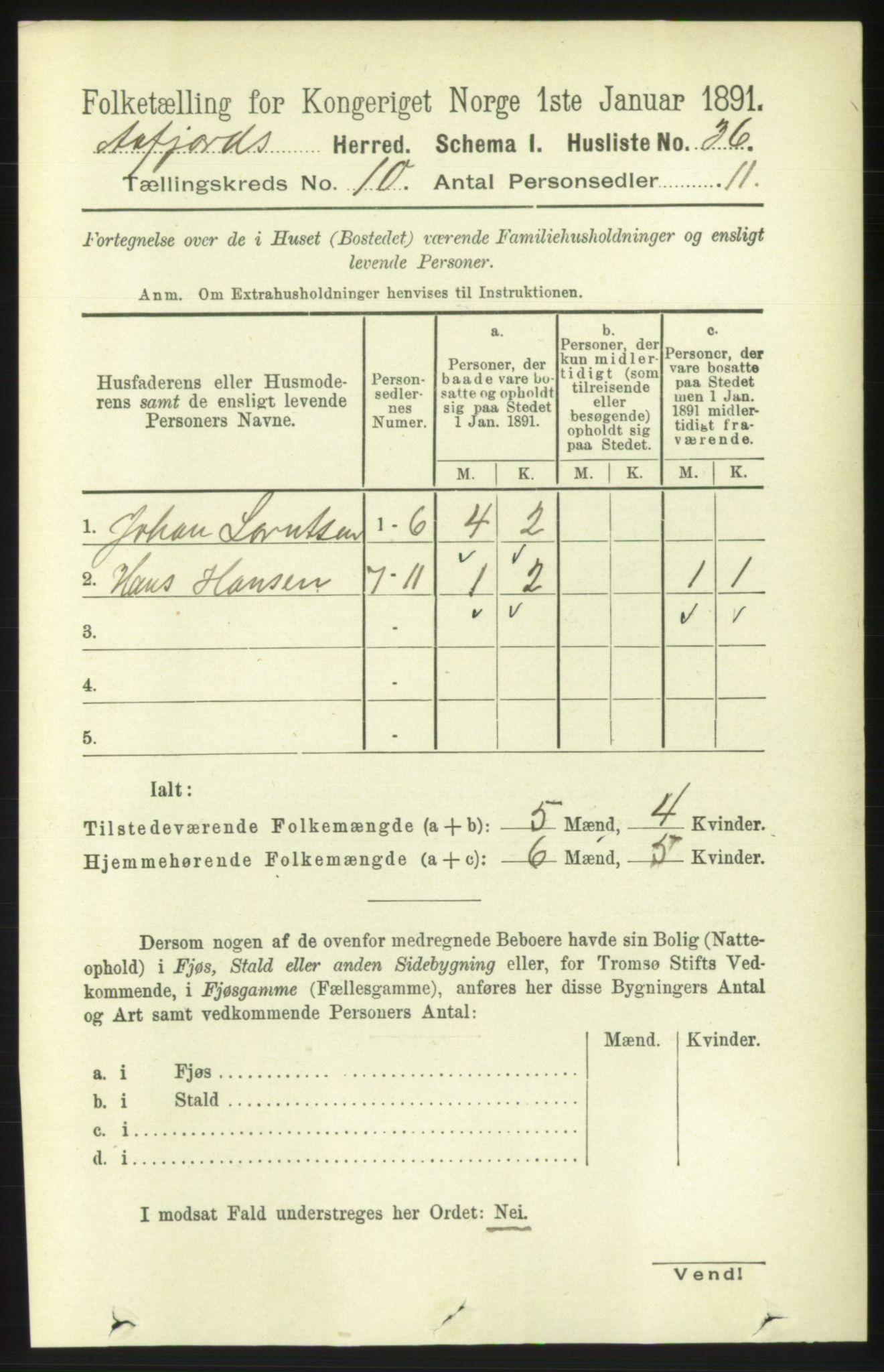 RA, 1891 census for 1630 Åfjord, 1891, p. 2955