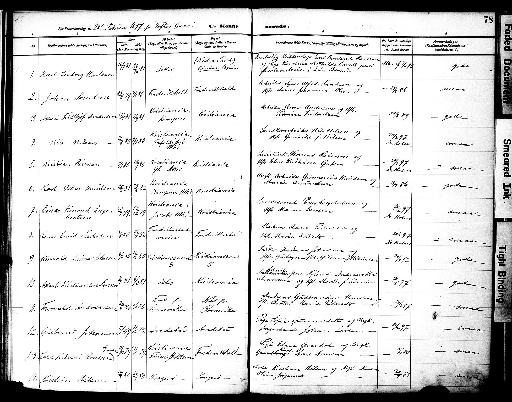 Nes prestekontor, Hedmark, SAH/PREST-020/K/Ka/L0010: Parish register (official) no. 10, 1887-1905, p. 78