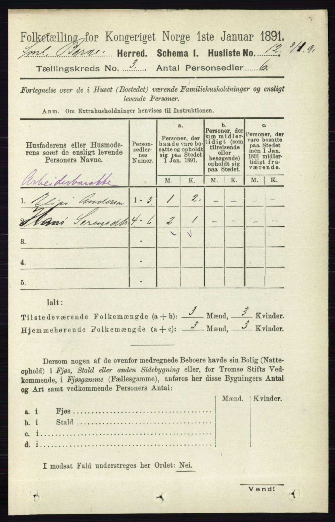 RA, 1891 census for 0113 Borge, 1891, p. 1364