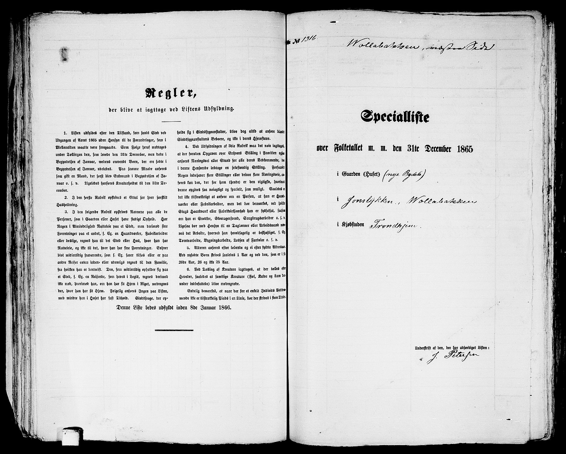 RA, 1865 census for Trondheim, 1865, p. 2731