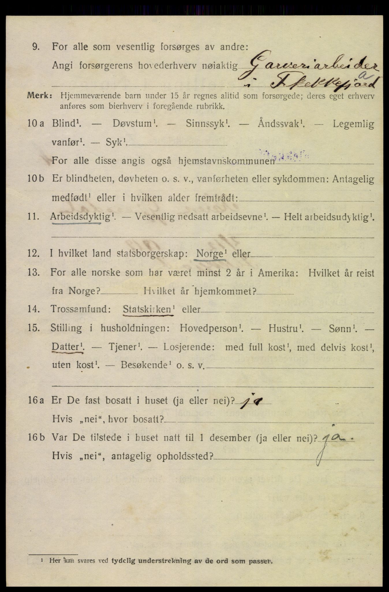 SAK, 1920 census for Flekkefjord, 1920, p. 2087