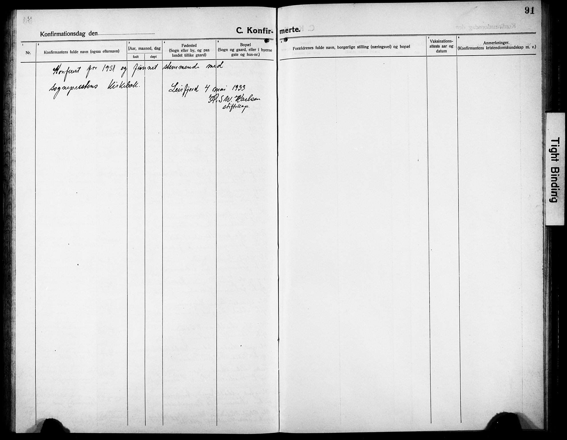 Ministerialprotokoller, klokkerbøker og fødselsregistre - Nordland, AV/SAT-A-1459/832/L0495: Parish register (copy) no. 832C02, 1920-1932, p. 91