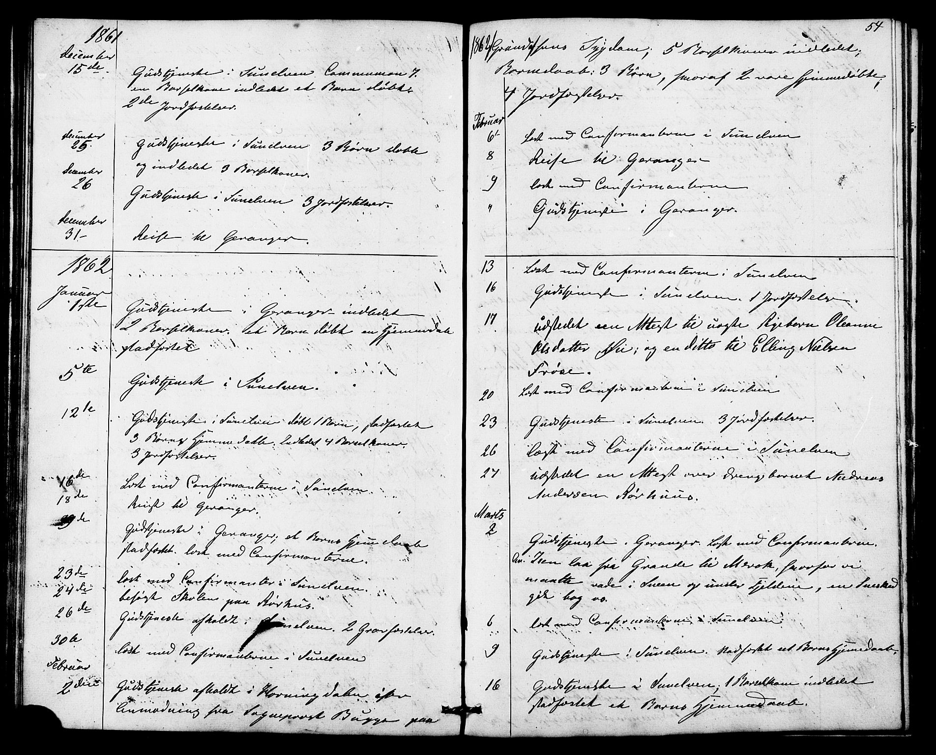 Ministerialprotokoller, klokkerbøker og fødselsregistre - Møre og Romsdal, SAT/A-1454/517/L0225: Parish register (official) no. 517A05, 1858-1871, p. 54