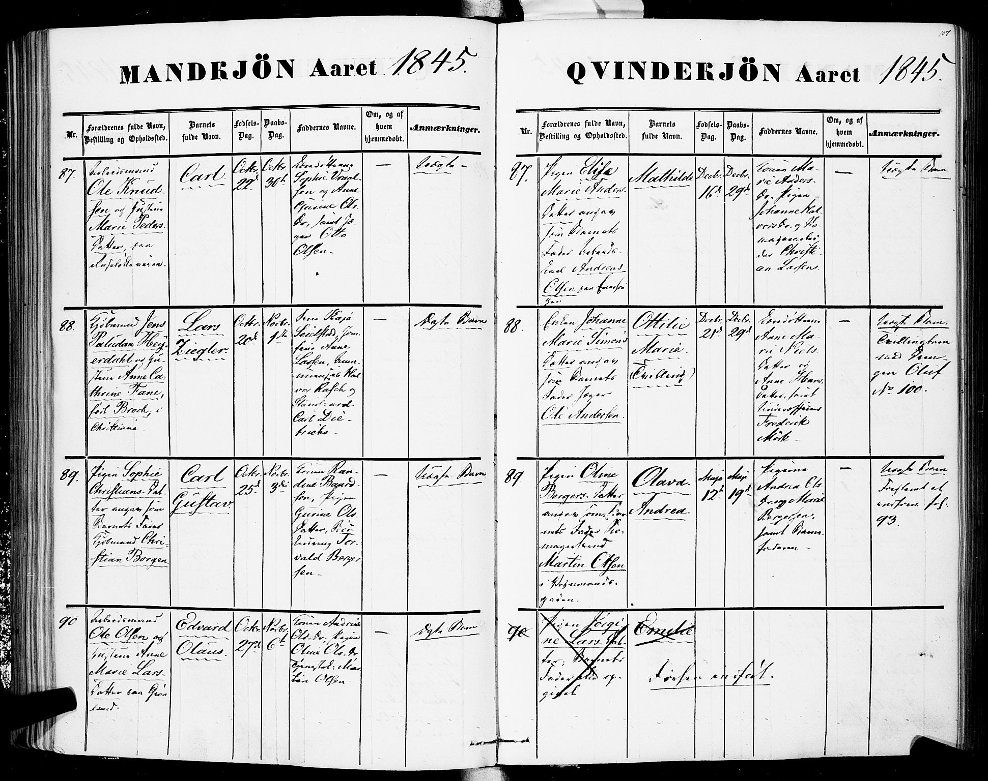 Rikshospitalet prestekontor Kirkebøker, AV/SAO-A-10309b/F/L0003: Parish register (official) no. 3, 1841-1853, p. 107