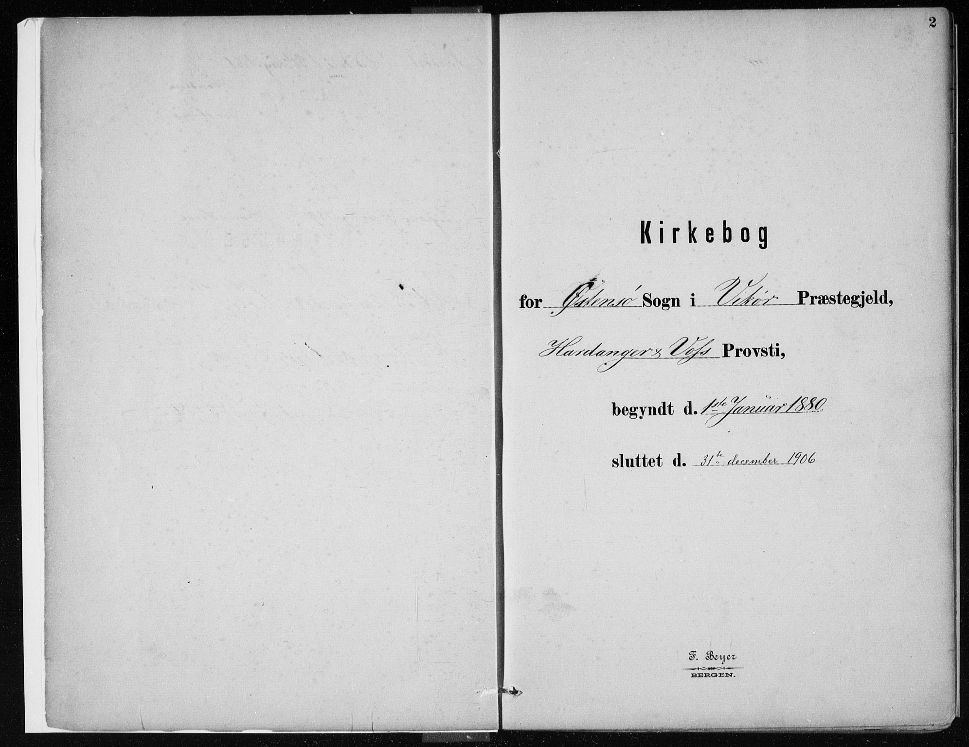 Kvam sokneprestembete, SAB/A-76201/H/Haa: Parish register (official) no. C  1, 1880-1906, p. 2