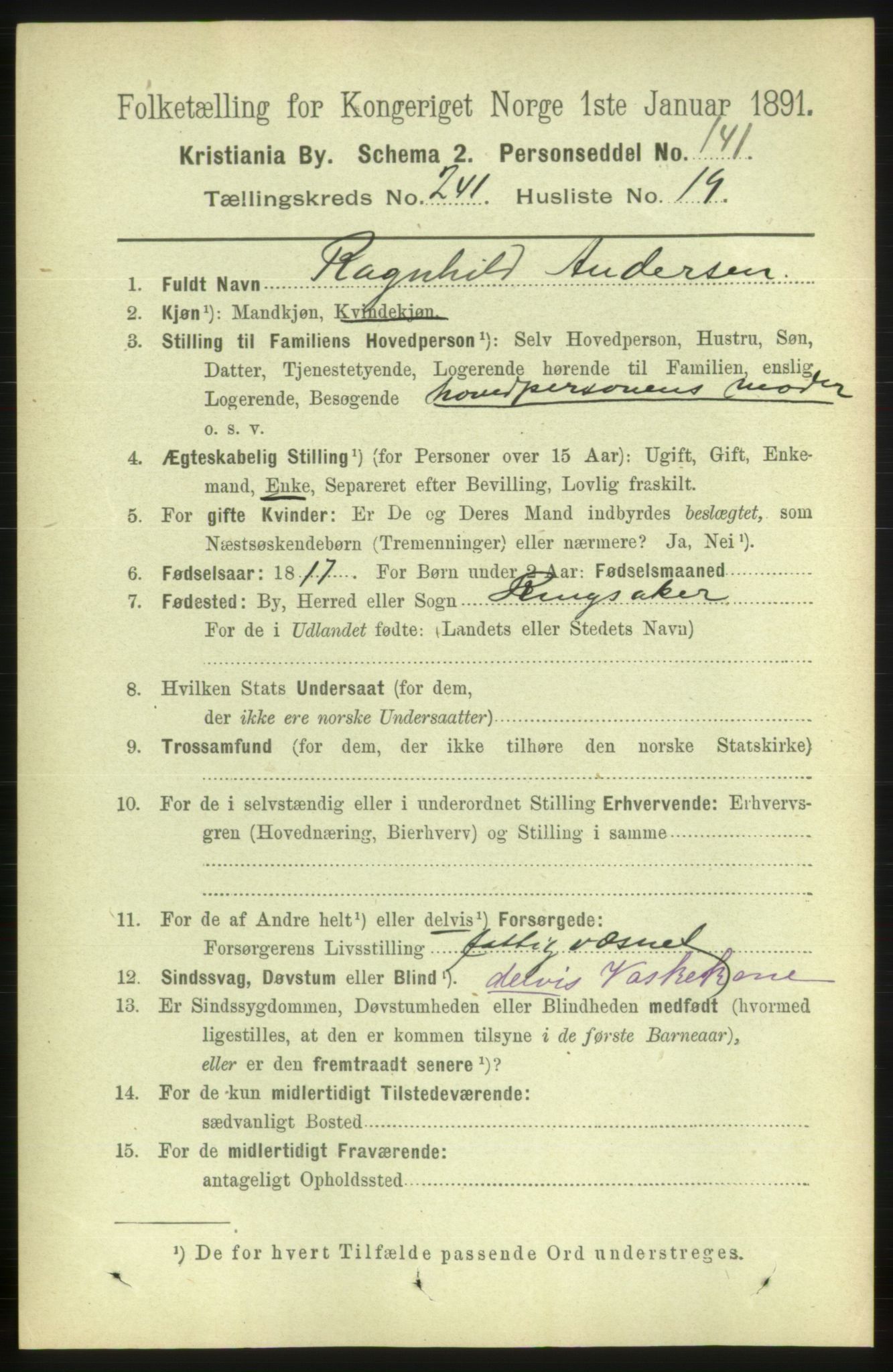 RA, 1891 census for 0301 Kristiania, 1891, p. 146882