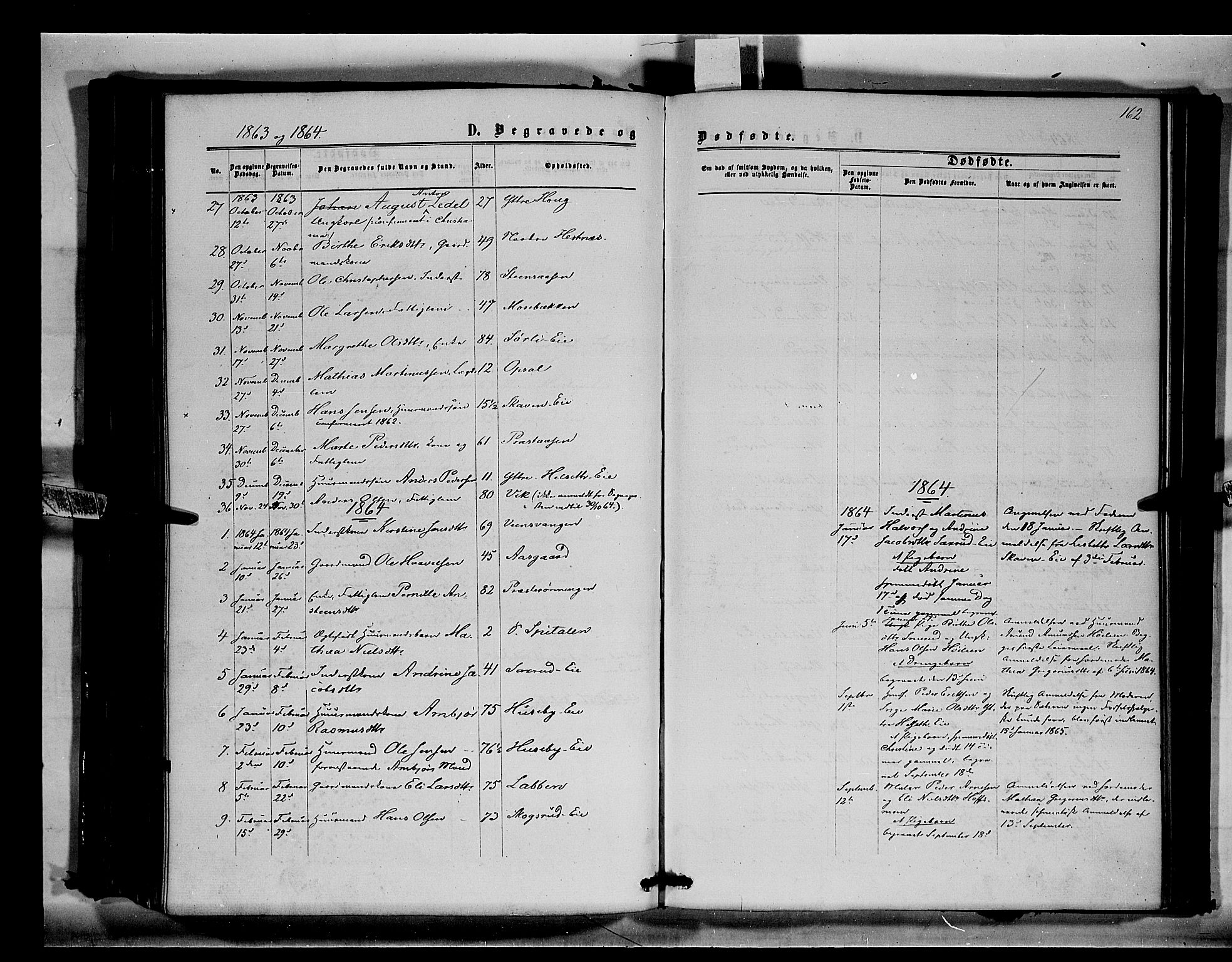 Stange prestekontor, SAH/PREST-002/K/L0014: Parish register (official) no. 14, 1862-1879, p. 162