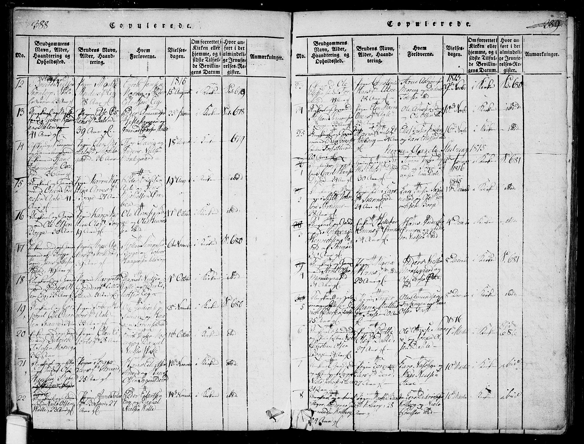 Onsøy prestekontor Kirkebøker, SAO/A-10914/F/Fa/L0002: Parish register (official) no. I 2, 1814-1840, p. 388-389