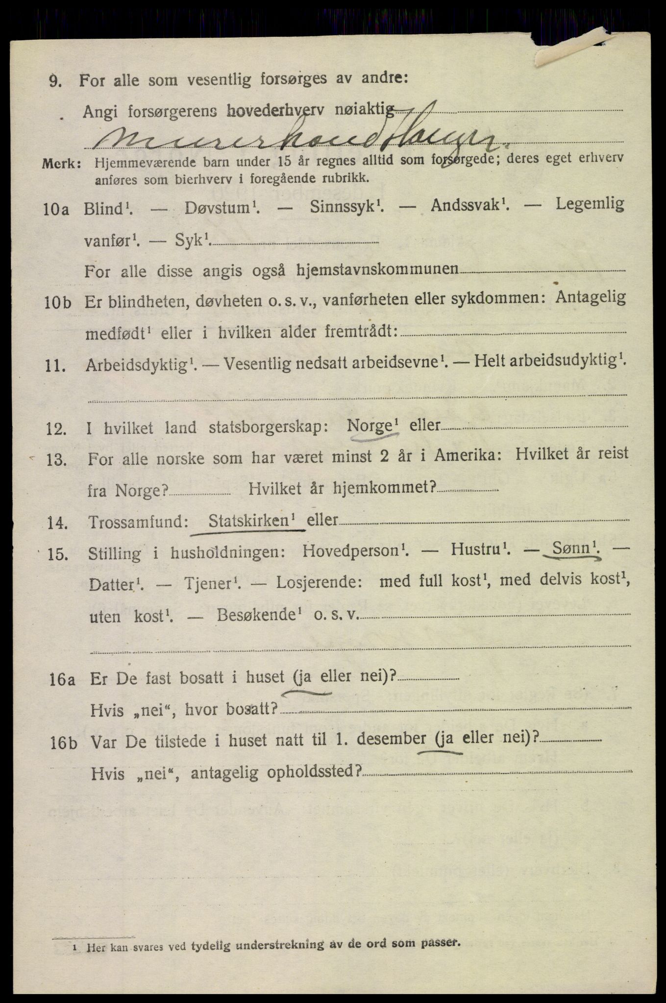 SAH, 1920 census for Nordre Land, 1920, p. 2945