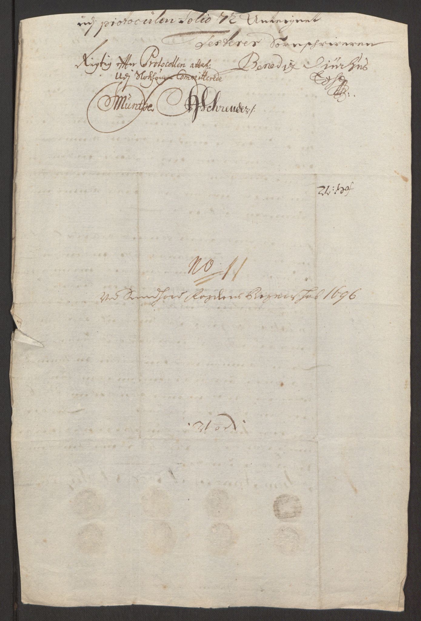 Rentekammeret inntil 1814, Reviderte regnskaper, Fogderegnskap, AV/RA-EA-4092/R48/L2976: Fogderegnskap Sunnhordland og Hardanger, 1695-1696, p. 414