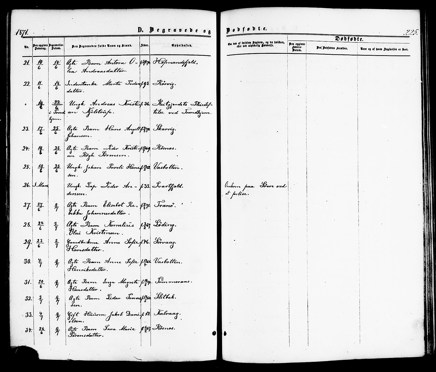 Ministerialprotokoller, klokkerbøker og fødselsregistre - Nordland, AV/SAT-A-1459/859/L0845: Parish register (official) no. 859A05, 1863-1877, p. 225