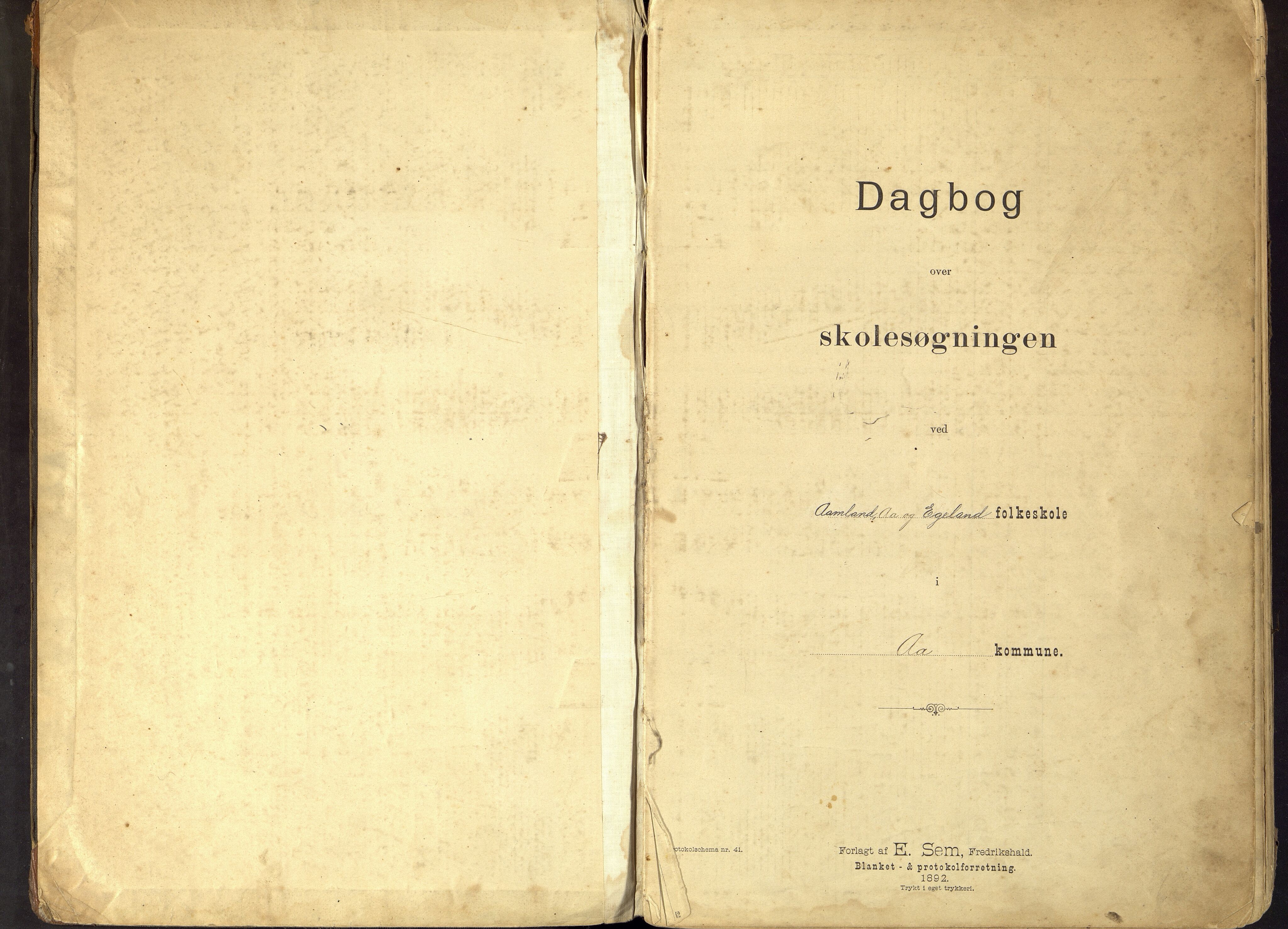 Lyngdal kommune - Å Skolekrets, ARKSOR/1032LG550/I/L0002: Dagbok, 1892-1914