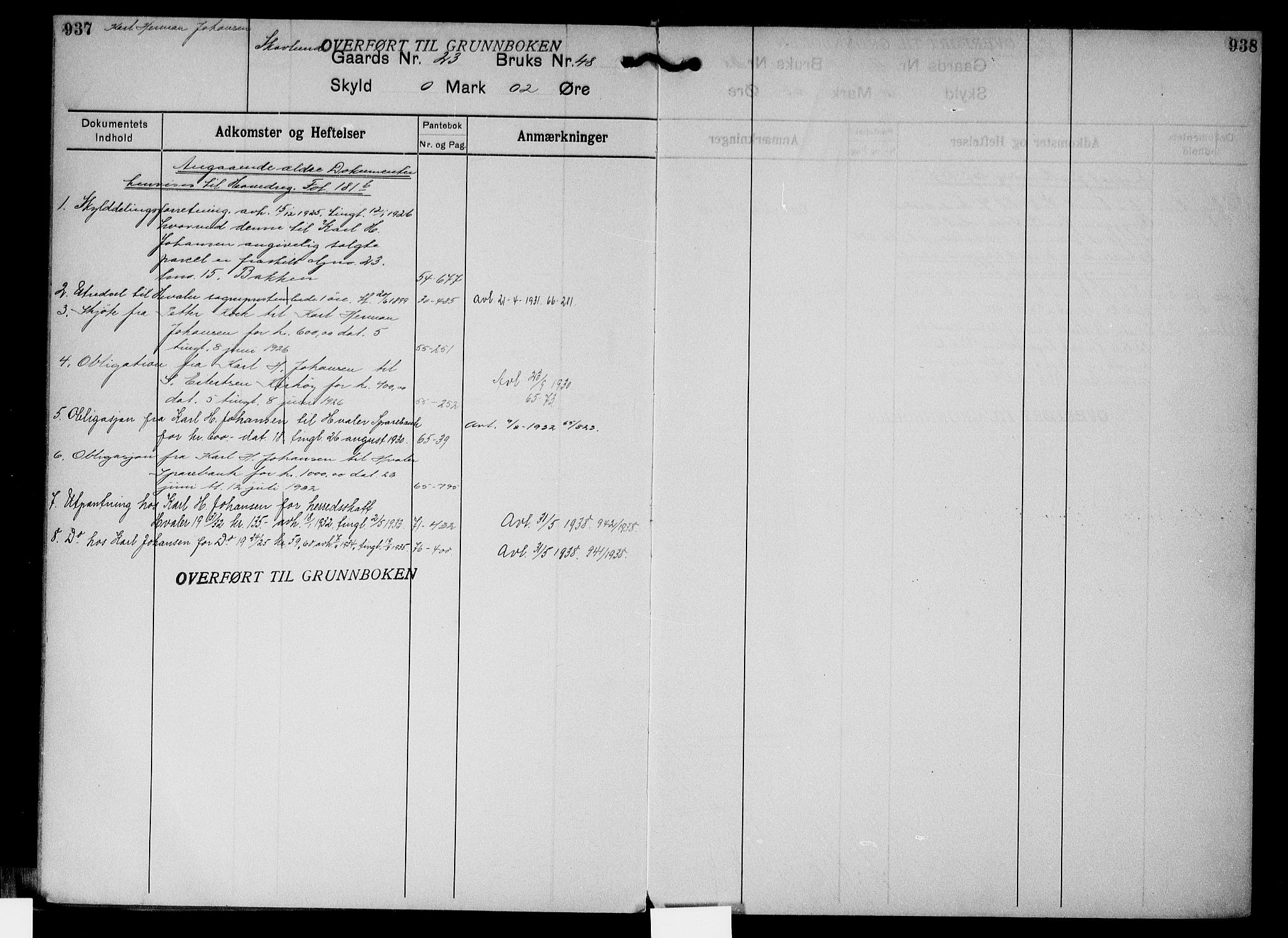Onsøy sorenskriveri, AV/SAO-A-10474/G/Gb/Gbc/L0003: Mortgage register no. III 3, 1913, p. 937-938