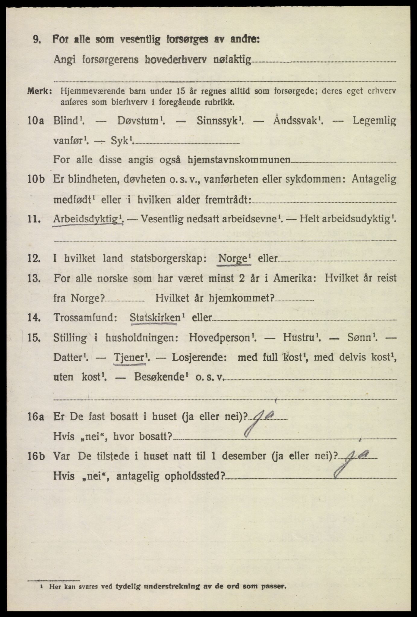 SAH, 1920 census for Romedal, 1920, p. 9562