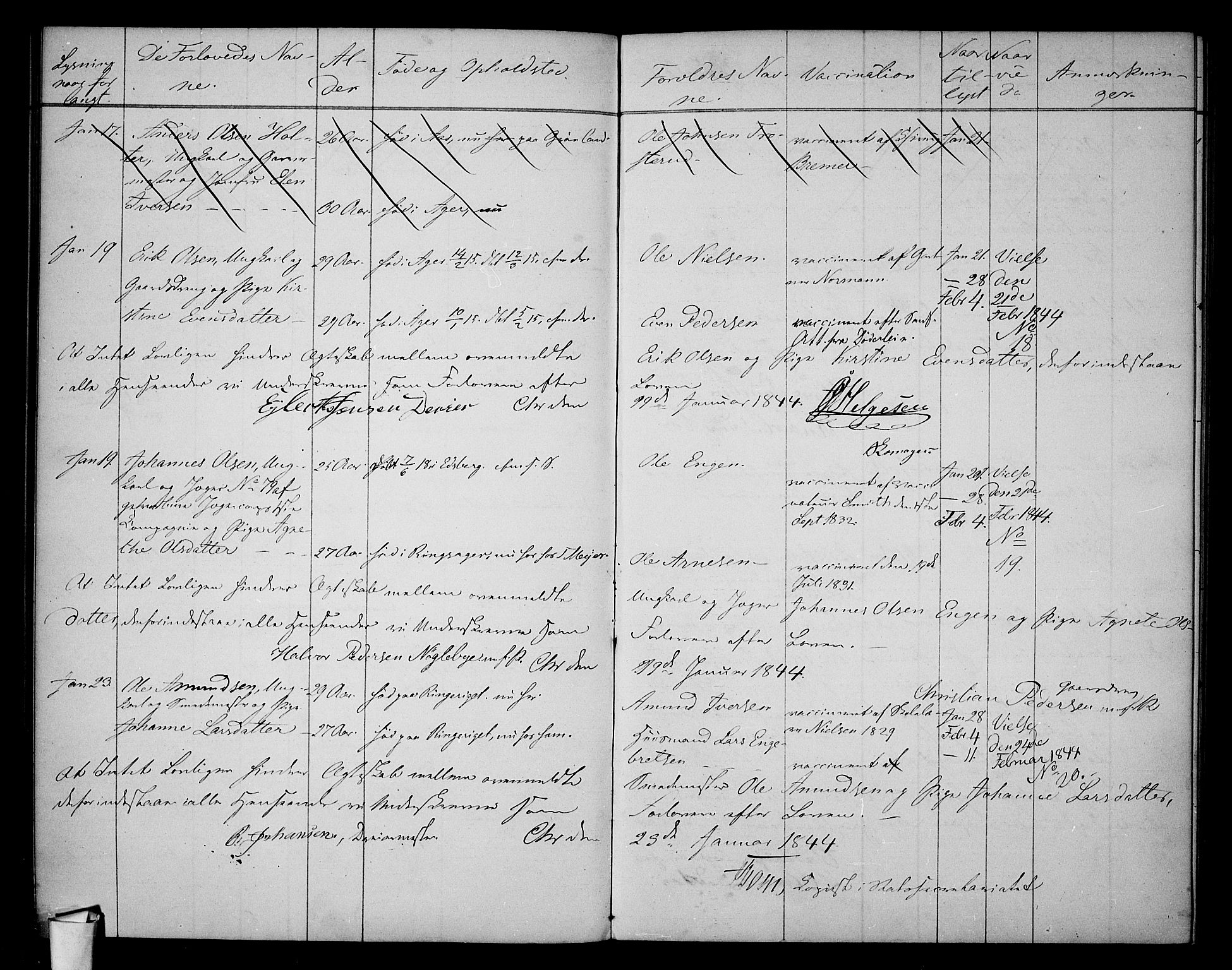 Oslo domkirke Kirkebøker, SAO/A-10752/L/La/L0017: Best man's statements no. 17, 1842-1846