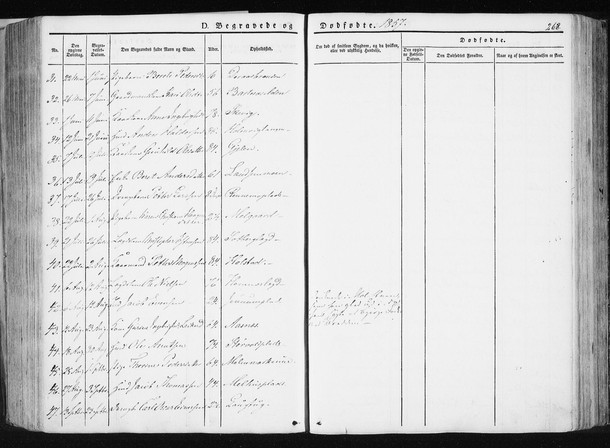 Ministerialprotokoller, klokkerbøker og fødselsregistre - Nord-Trøndelag, SAT/A-1458/741/L0393: Parish register (official) no. 741A07, 1849-1863, p. 268
