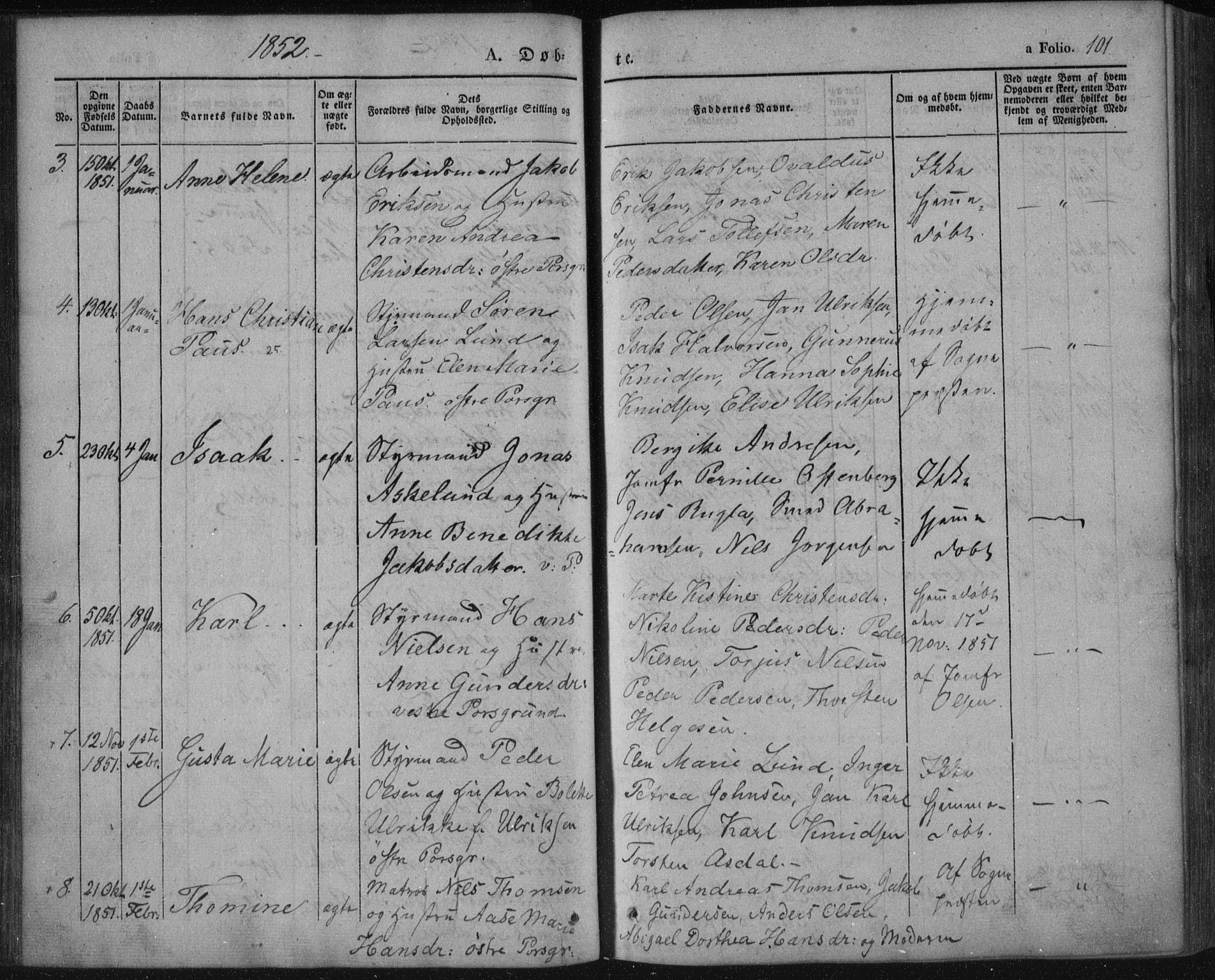 Porsgrunn kirkebøker , SAKO/A-104/F/Fa/L0006: Parish register (official) no. 6, 1841-1857, p. 101