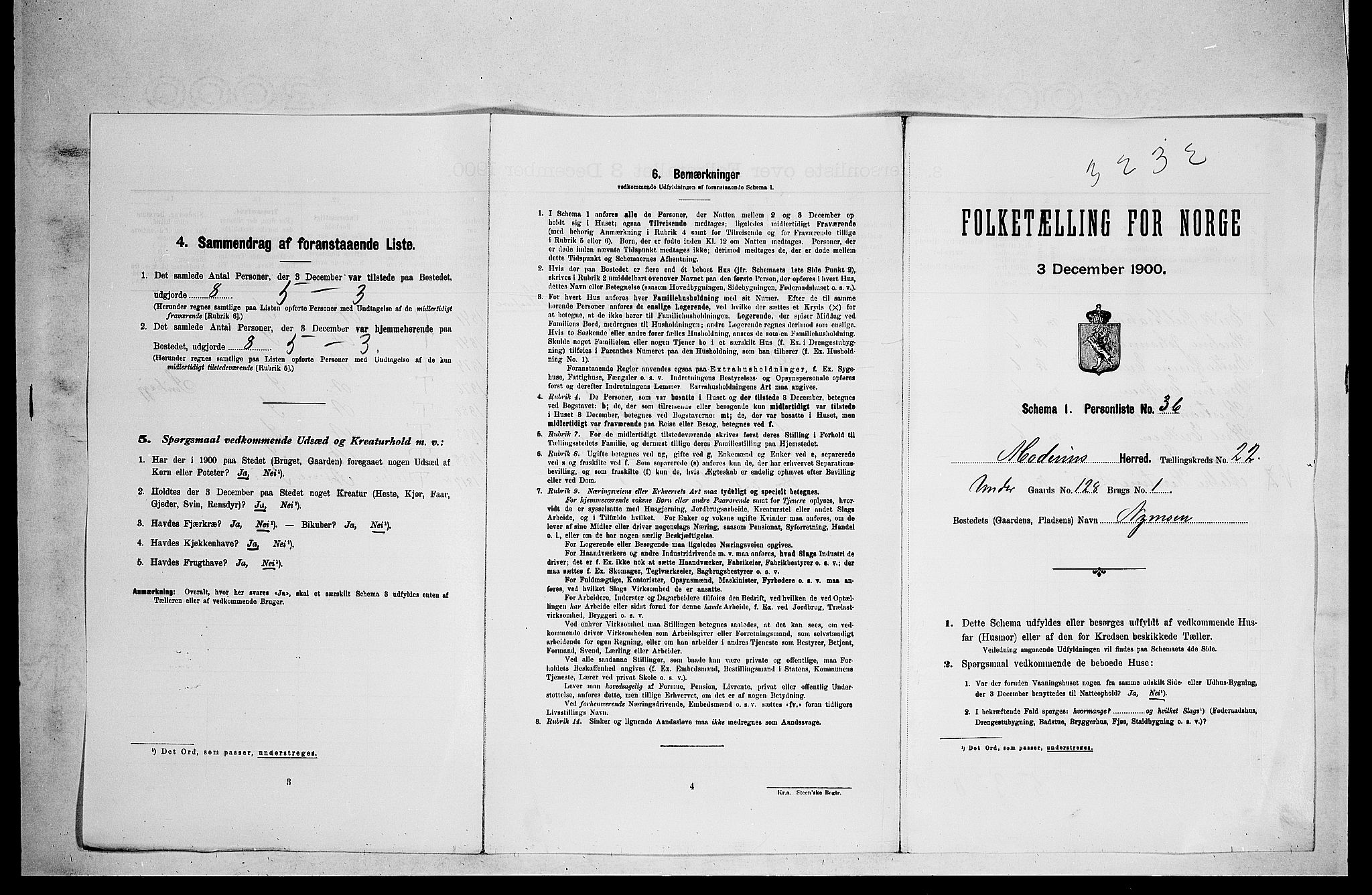 RA, 1900 census for Modum, 1900, p. 74