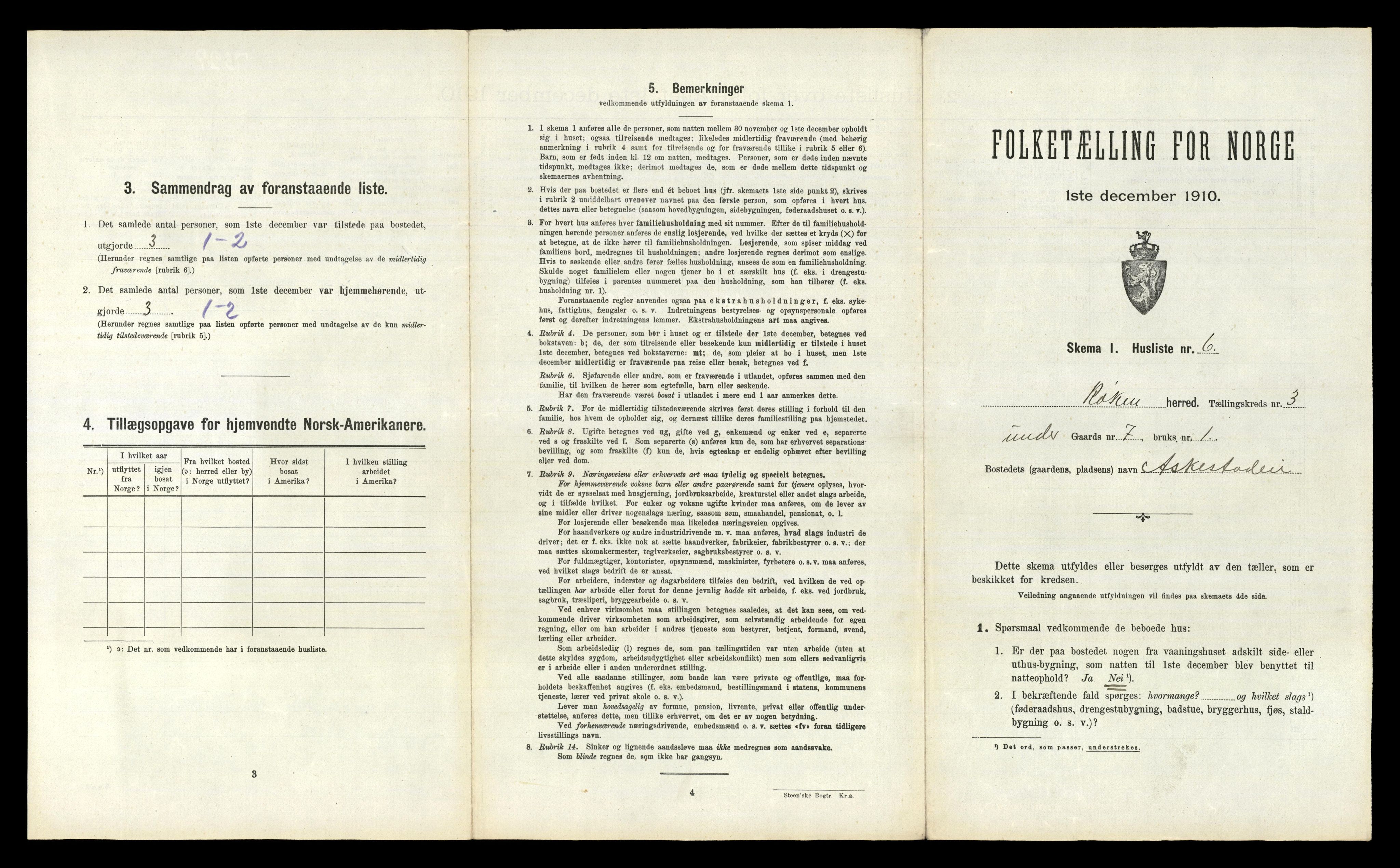 RA, 1910 census for Røyken, 1910, p. 367