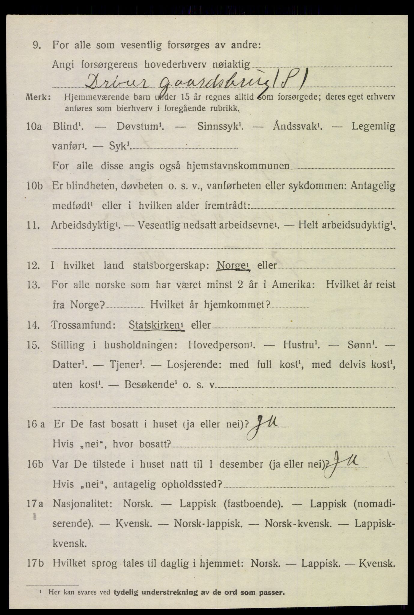 SAT, 1920 census for Steigen, 1920, p. 2755