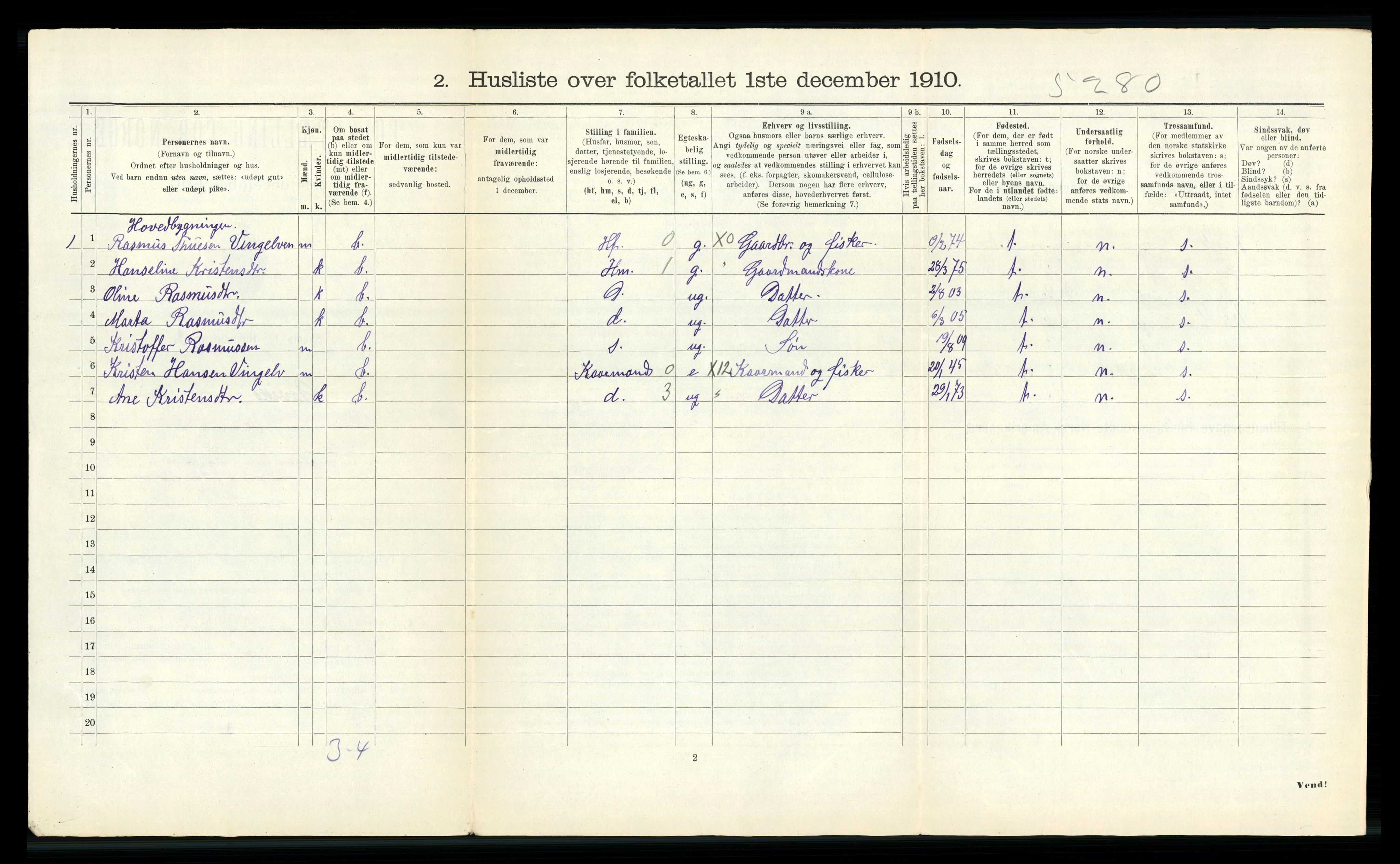 RA, 1910 census for Davik, 1910, p. 689