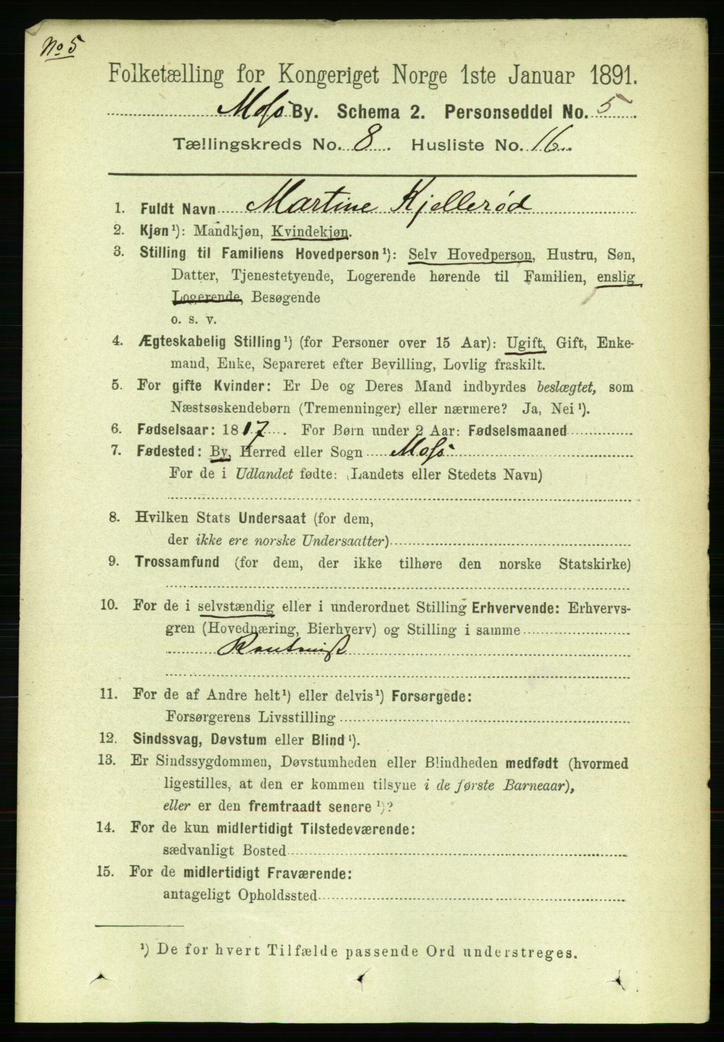 RA, 1891 census for 0104 Moss, 1891, p. 5029