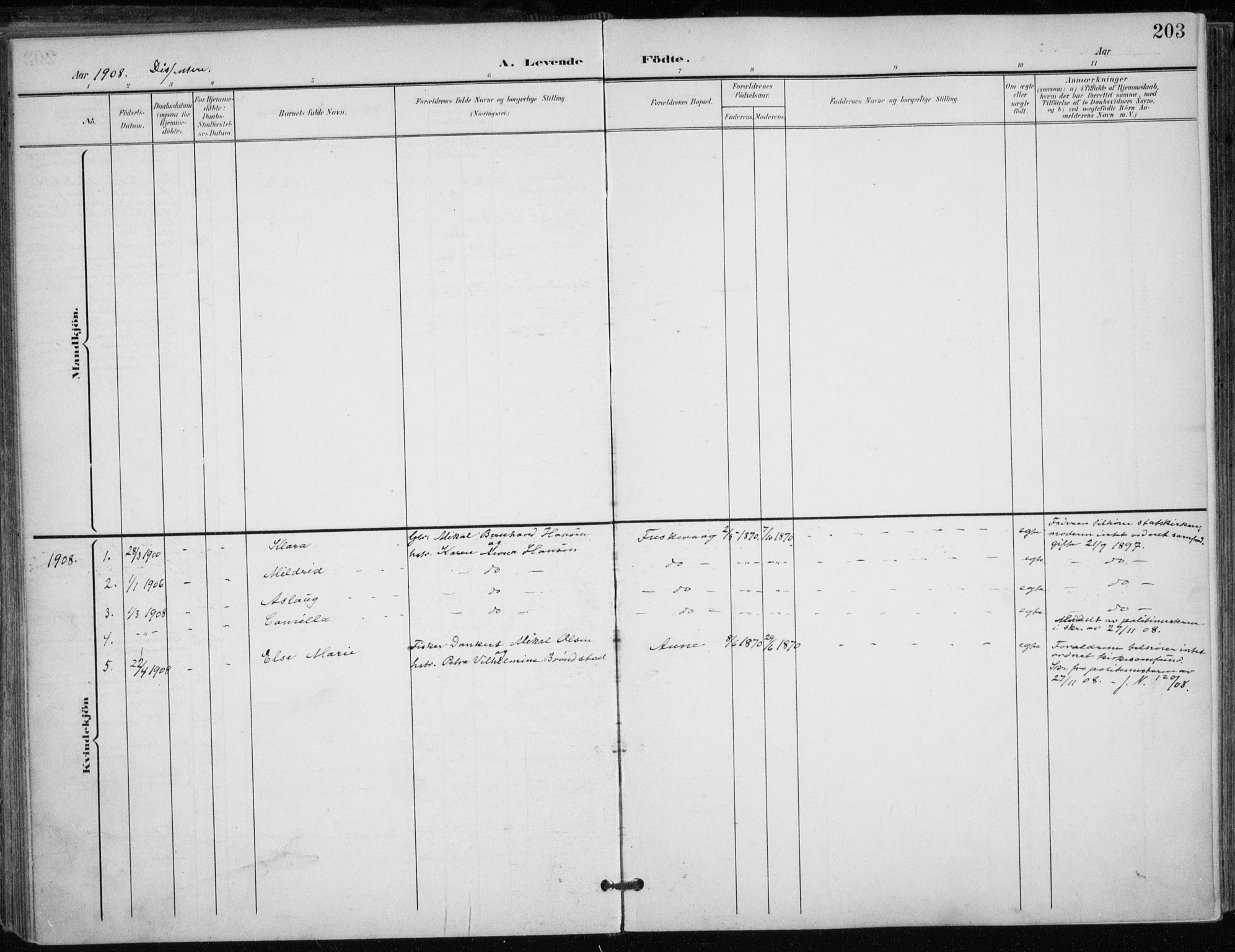 Trondenes sokneprestkontor, AV/SATØ-S-1319/H/Ha/L0017kirke: Parish register (official) no. 17, 1899-1908, p. 203