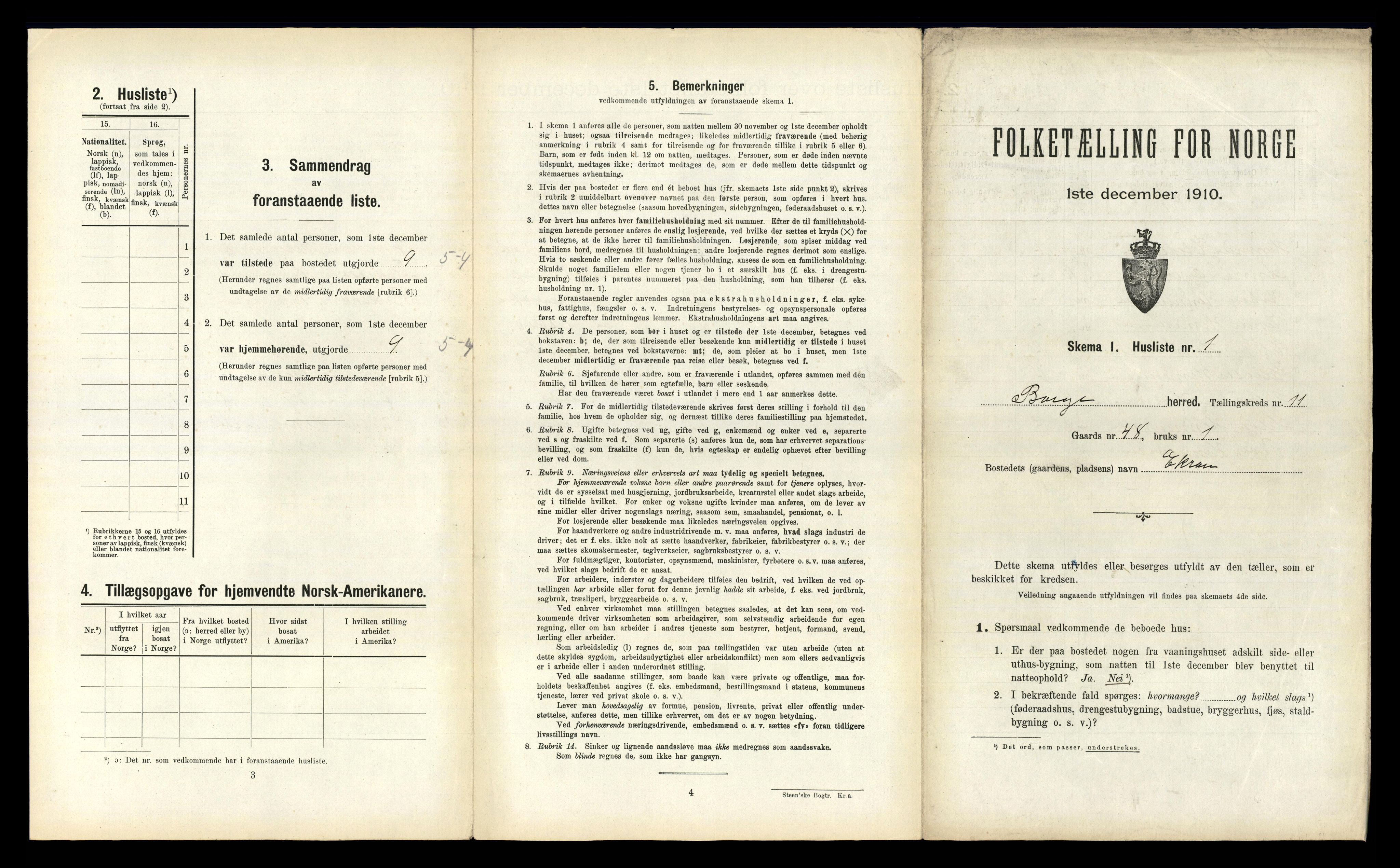 RA, 1910 census for Borge, 1910, p. 1081