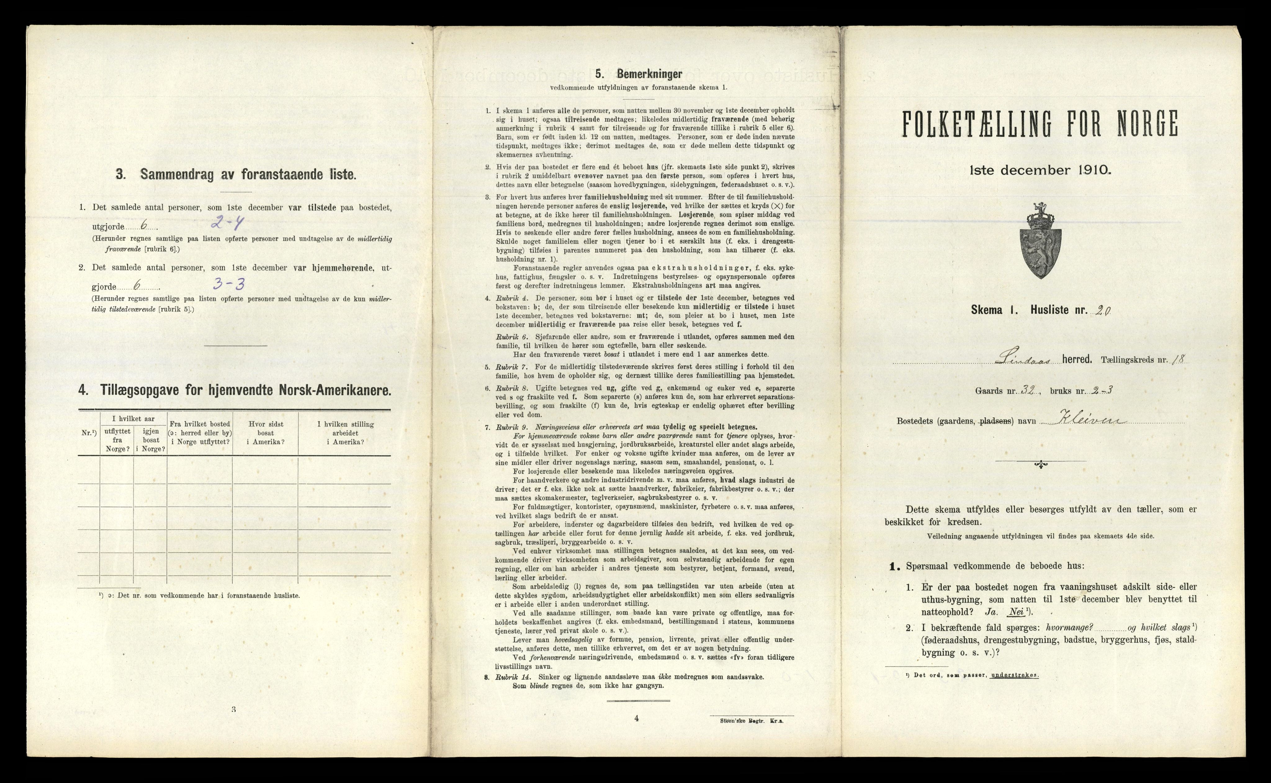 RA, 1910 census for Lindås, 1910, p. 1170