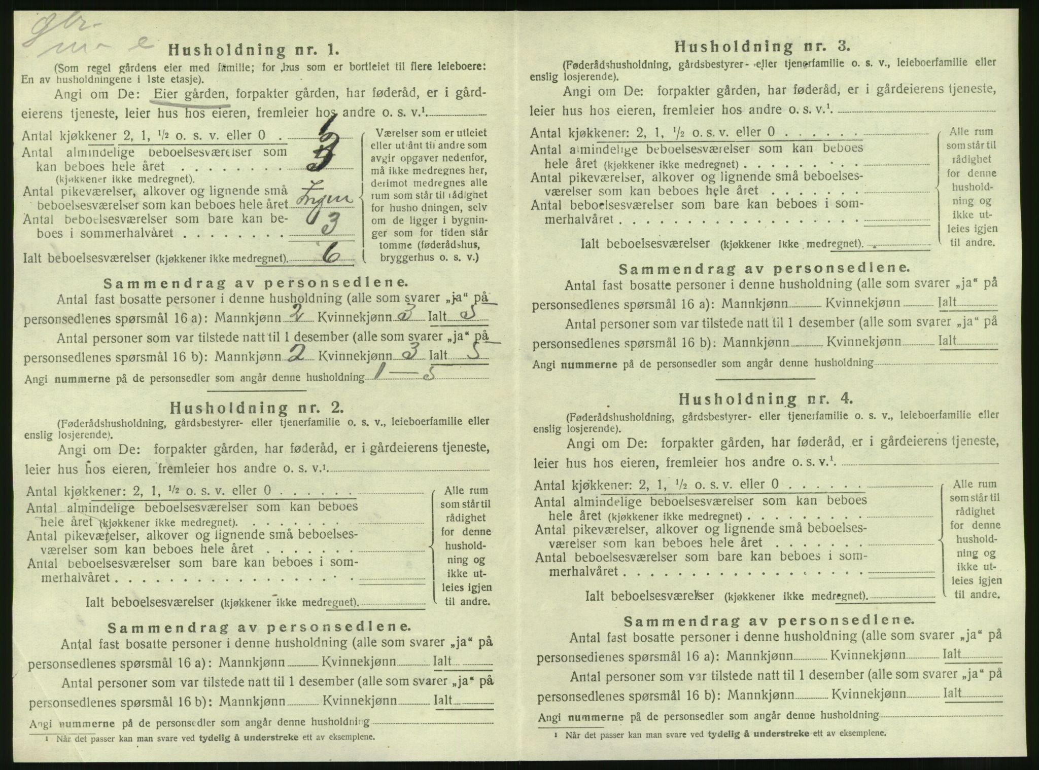 SAT, 1920 census for Nesna, 1920, p. 644