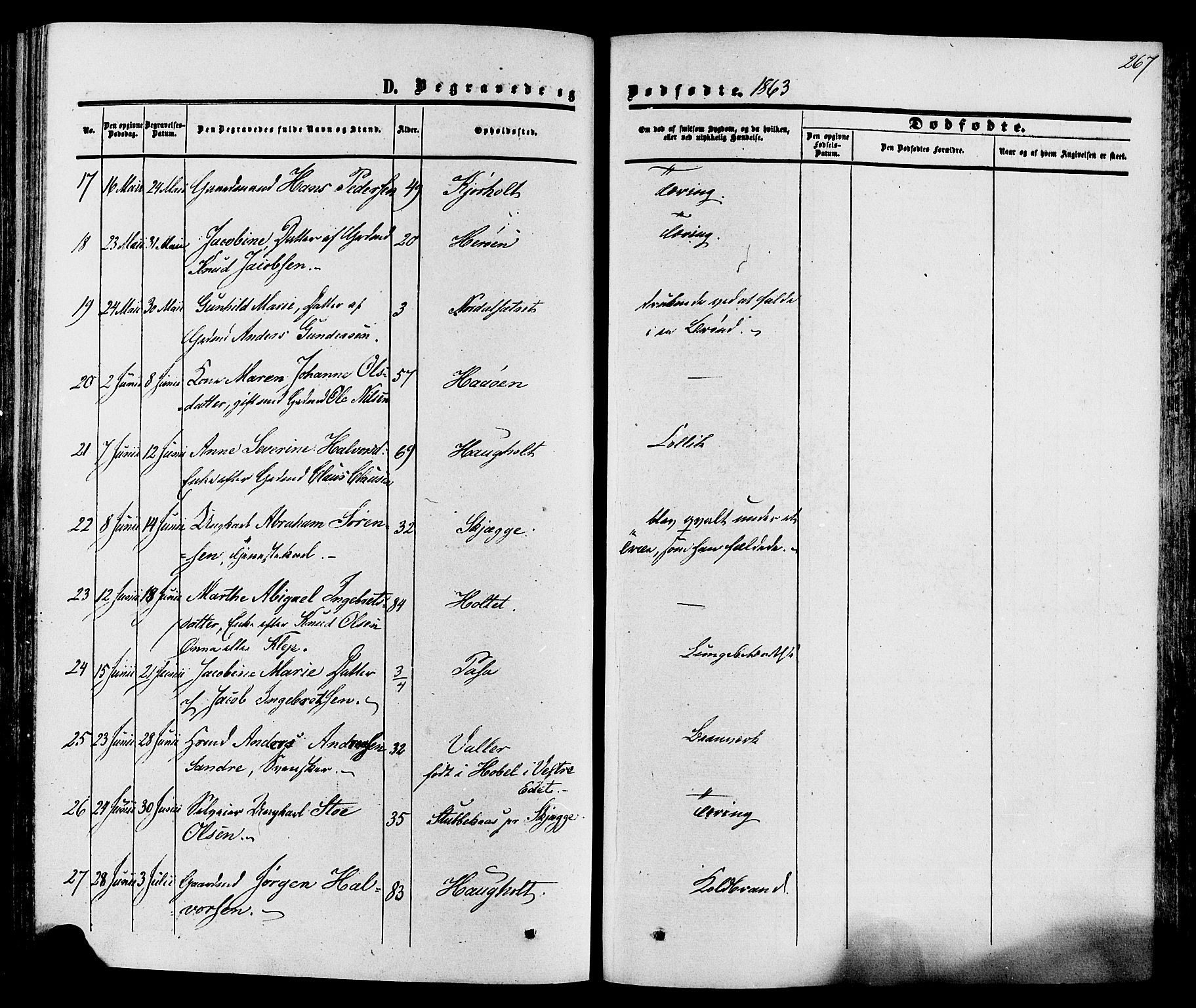 Eidanger kirkebøker, SAKO/A-261/F/Fa/L0010: Parish register (official) no. 10, 1859-1874, p. 267