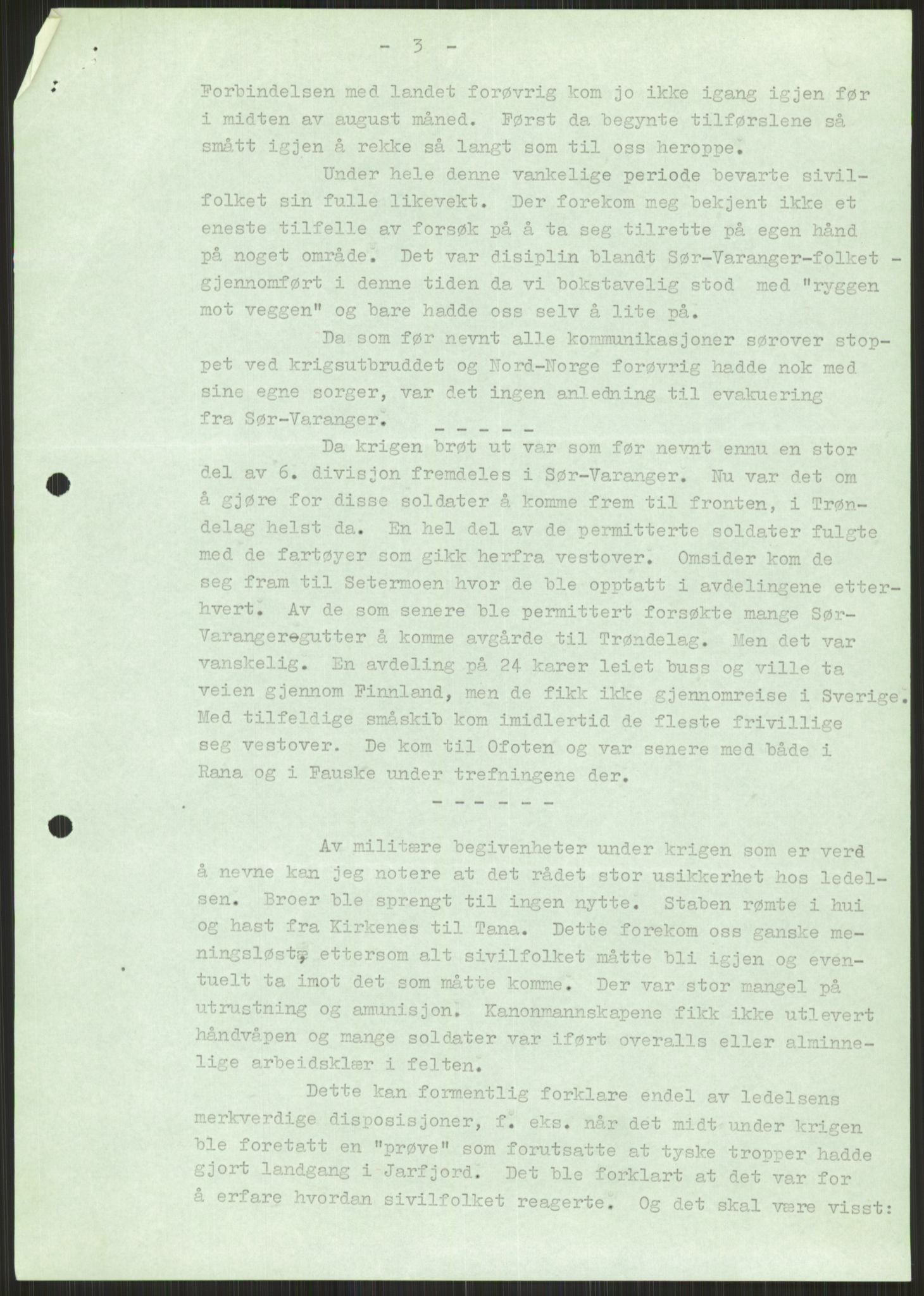 Forsvaret, Forsvarets krigshistoriske avdeling, AV/RA-RAFA-2017/Y/Ya/L0017: II-C-11-31 - Fylkesmenn.  Rapporter om krigsbegivenhetene 1940., 1940, p. 734