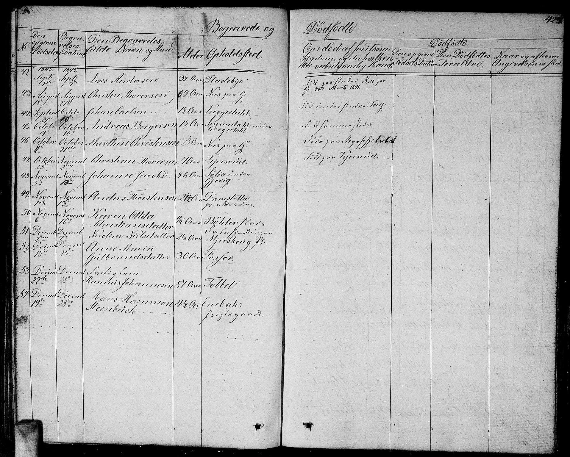 Enebakk prestekontor Kirkebøker, SAO/A-10171c/G/Ga/L0003: Parish register (copy) no. I 3, 1833-1849, p. 427
