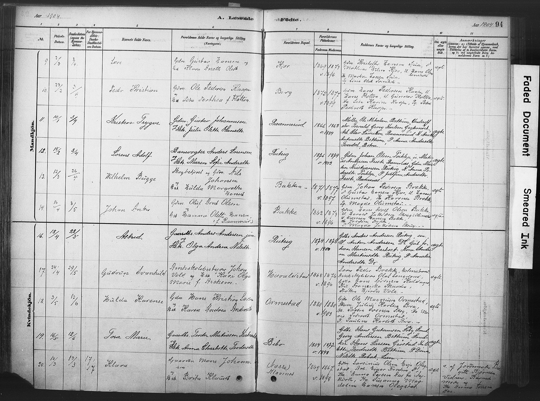 Våle kirkebøker, SAKO/A-334/F/Fa/L0011: Parish register (official) no. I 11, 1878-1906, p. 94