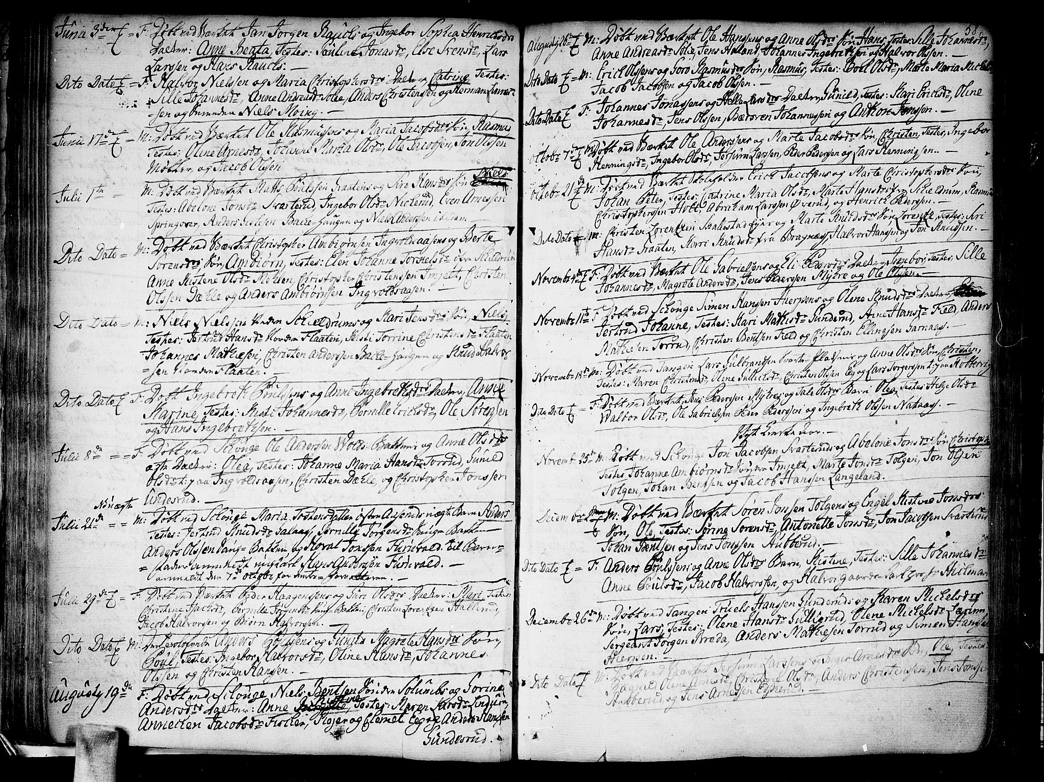 Skoger kirkebøker, SAKO/A-59/F/Fa/L0001: Parish register (official) no. I 1, 1746-1814, p. 58