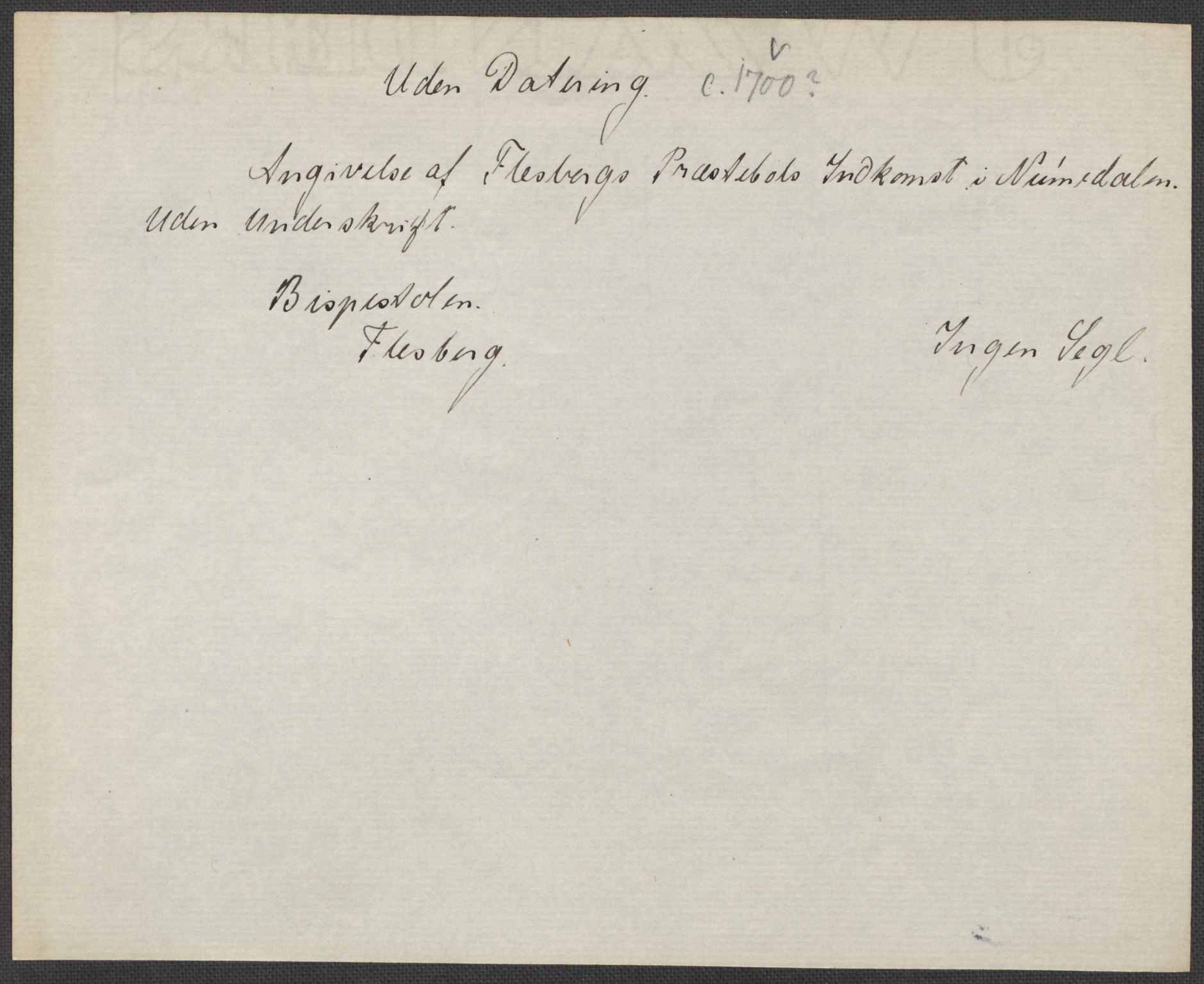 Riksarkivets diplomsamling, AV/RA-EA-5965/F15/L0020: Prestearkiv - Buskerud, 1584-1727, p. 111