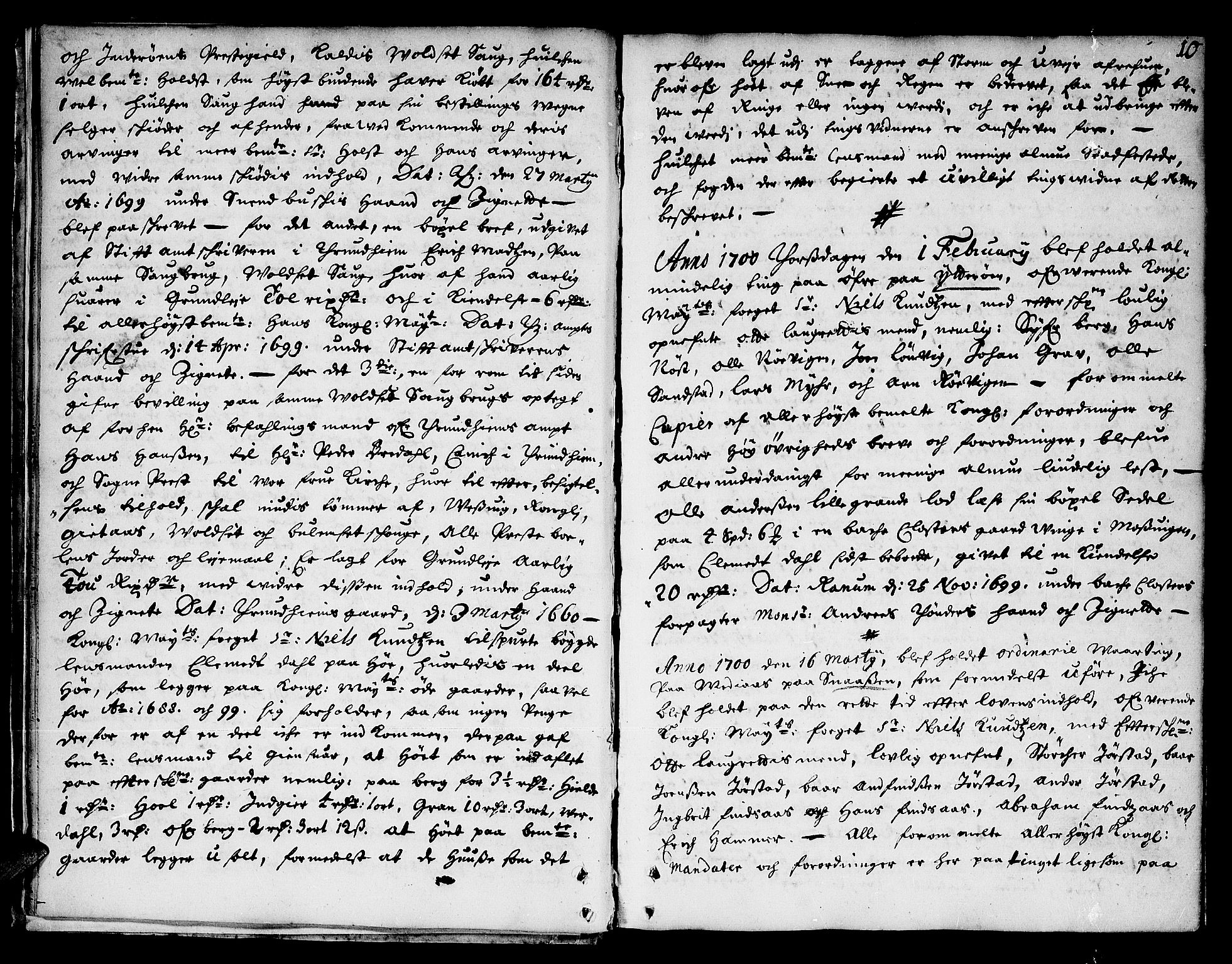 Inderøy sorenskriveri, AV/SAT-A-4147/1/1/1A/L0004: Tingbok, 1700-1703, p. 9b-10a