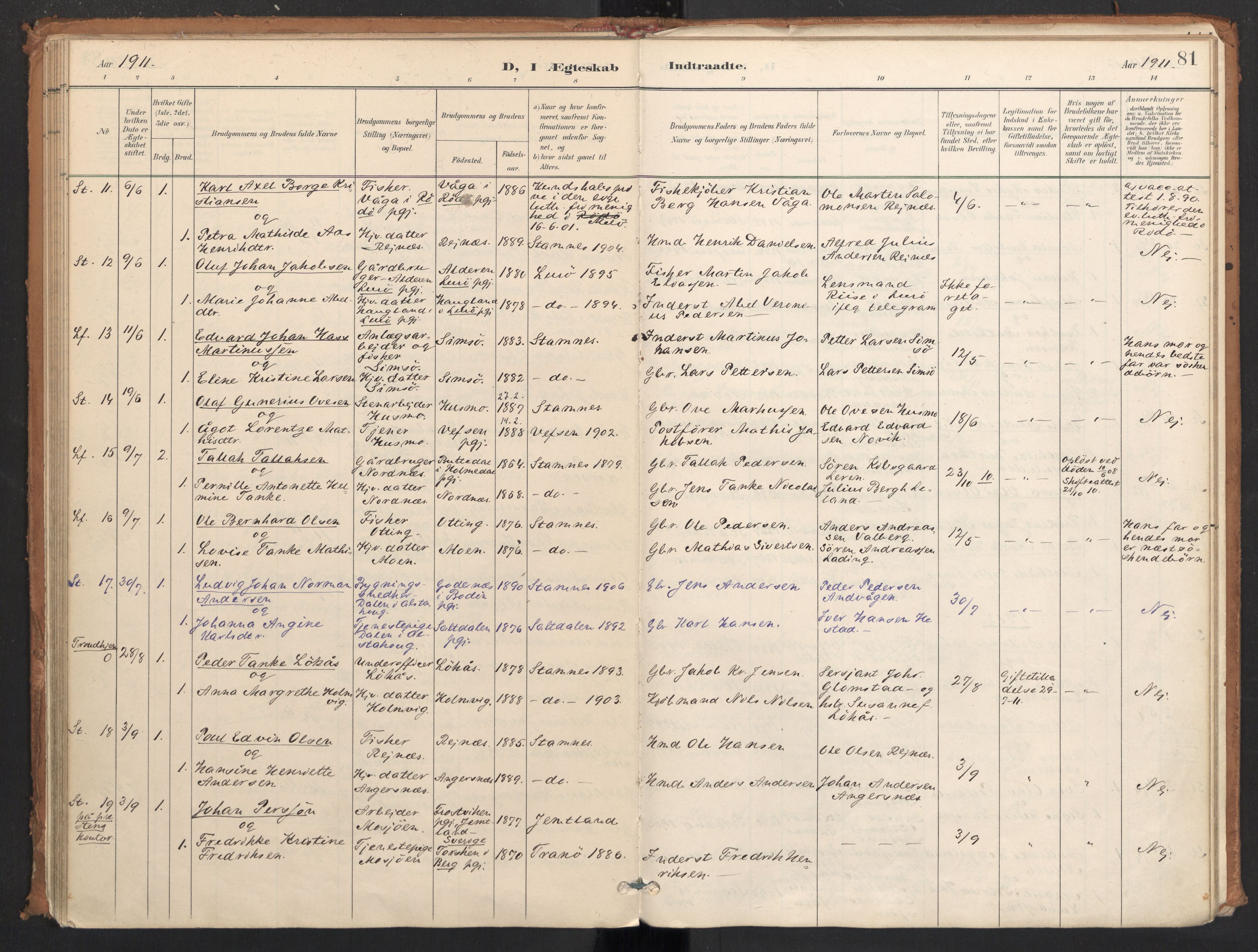 Ministerialprotokoller, klokkerbøker og fødselsregistre - Nordland, AV/SAT-A-1459/831/L0472: Parish register (official) no. 831A03, 1897-1912, p. 81