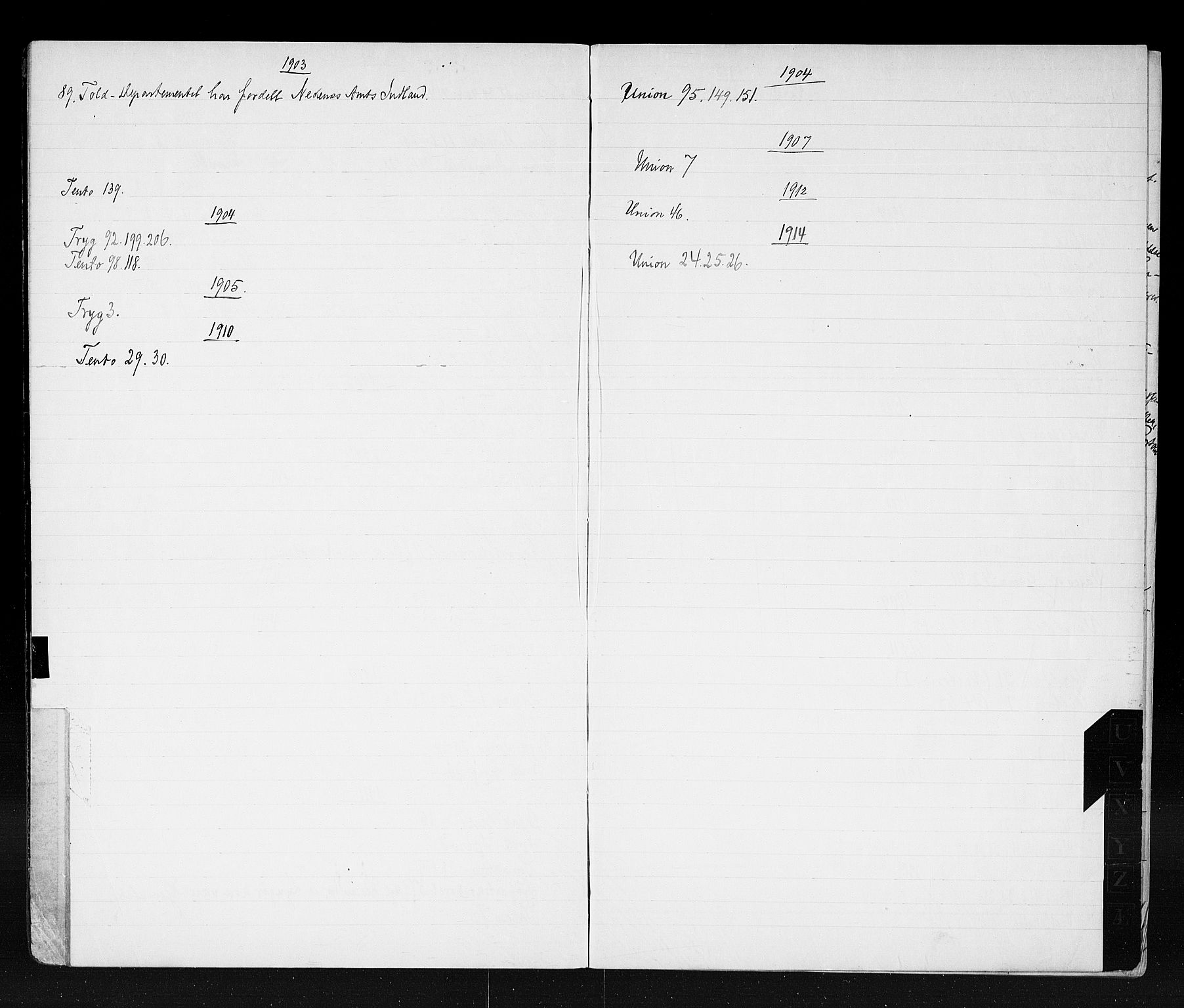 Risør tollsted, SAK/1351-0010/H/Ha/L0194: Journal for skipsregistrering, 1903-1948, p. 11