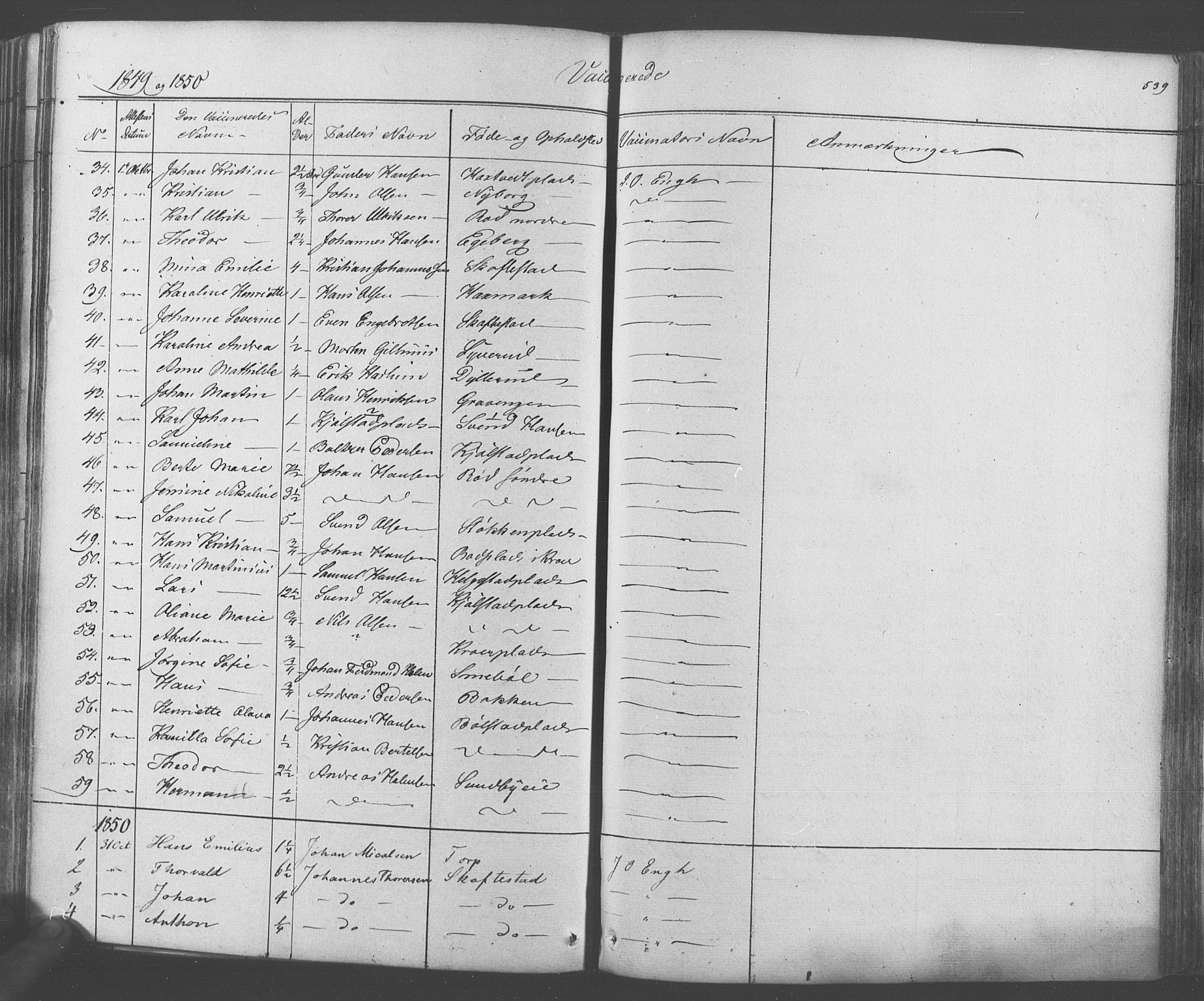 Ås prestekontor Kirkebøker, AV/SAO-A-10894/F/Fa/L0006: Parish register (official) no. I 6, 1841-1853, p. 538-539